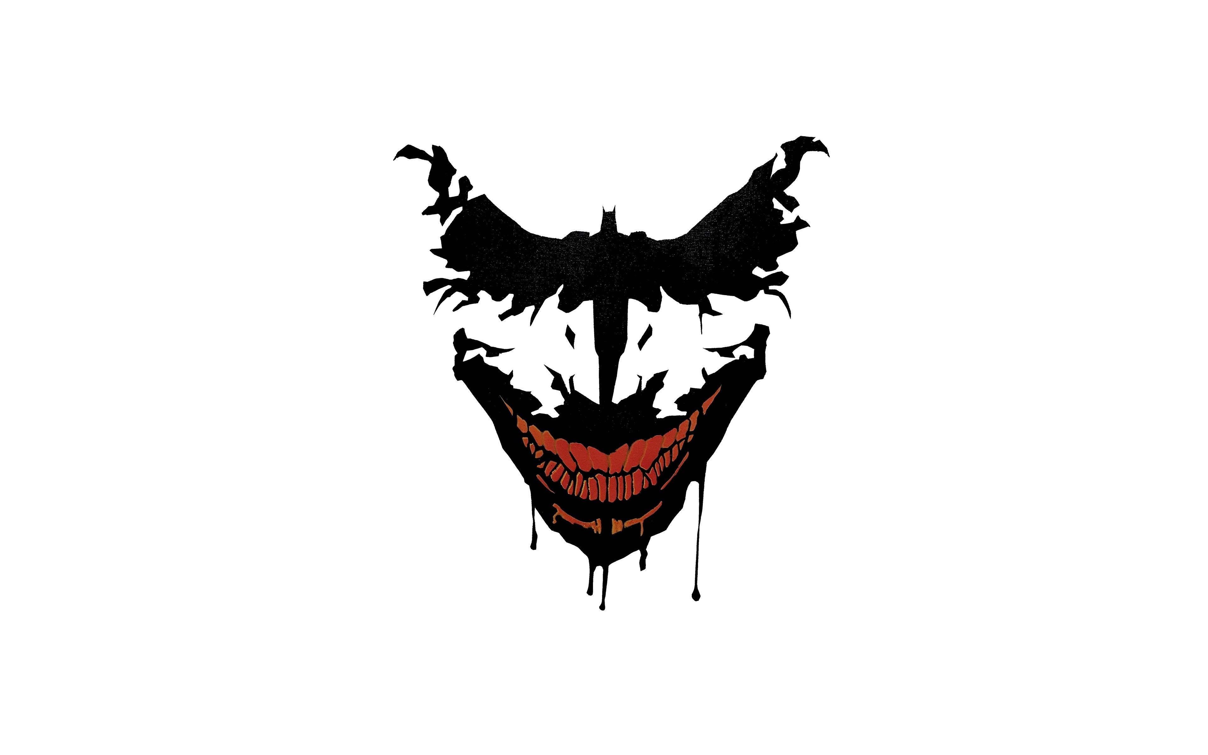 3840x2400 Download  wallpaper joker, smile, minimal, art, 4k, Desktop