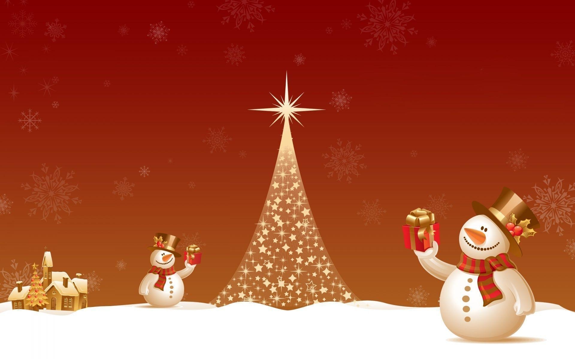 1920x1200 HD Snowmen With Presents Wallpaper, Desktop