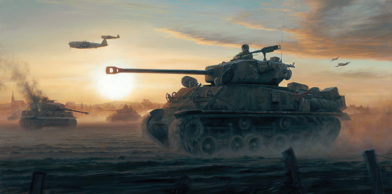 1280x630 Unstoppable M4A3E8 Sherman tank art, Dual Screen