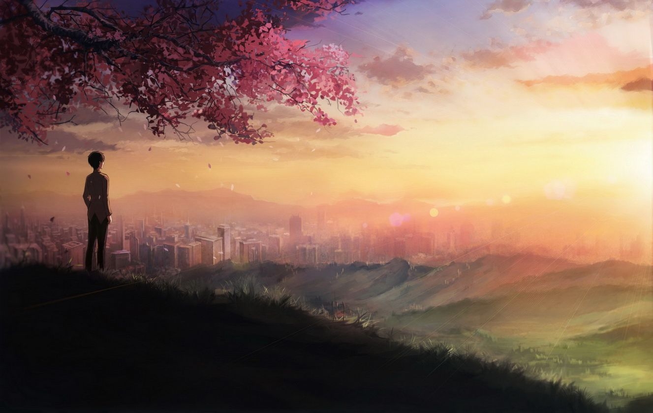 1330x840 Anime Sunset Wallpaper Free Anime Sunset Background, Desktop