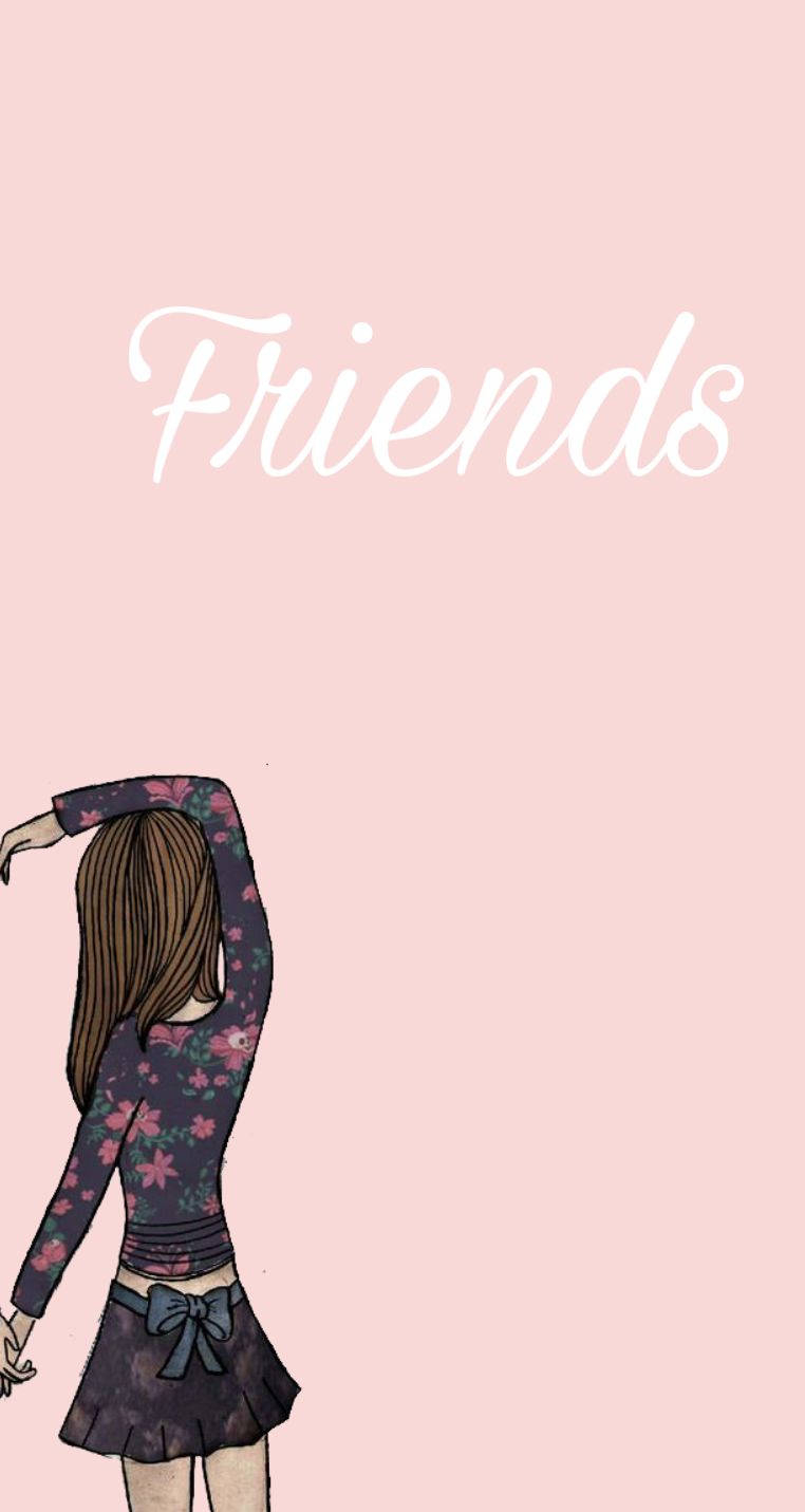 770x1440 Download Half Heart Friends Symbol Girly BFF Wallpaper, Phone