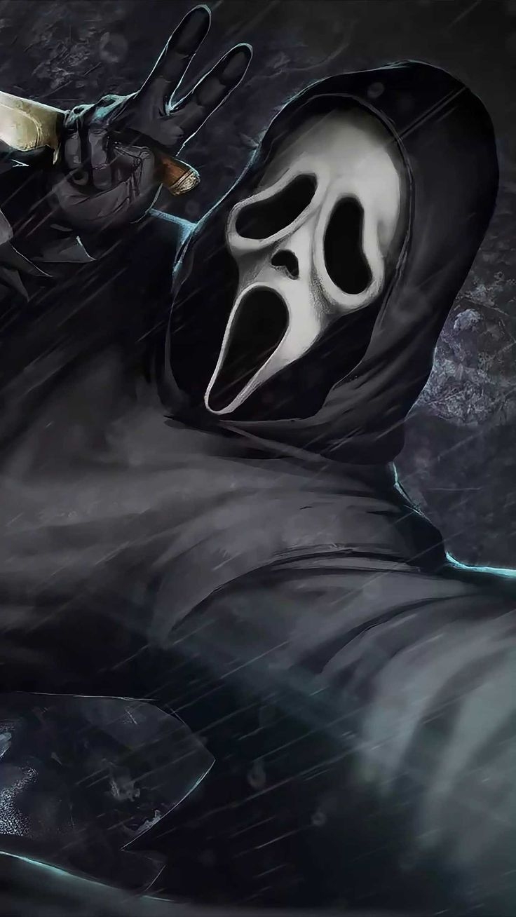 740x1310 iPhone Ghostface Wallpaper Discover more Creepy, Dead by Daylight, Film, Ghost, Ghostface wallpaper.. Ghost faces, Ghostface, Horror movie art, Phone