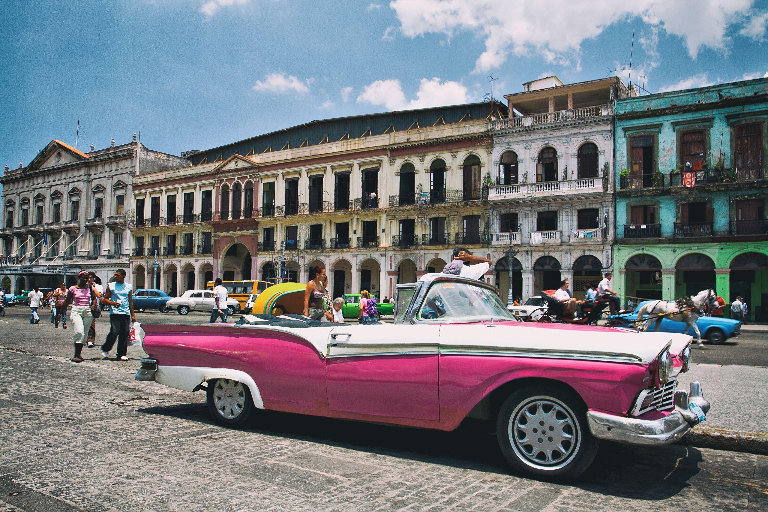 2560x1710 Wallpaper Cadillac Cuba Havana Cabriolet Pink color, Desktop