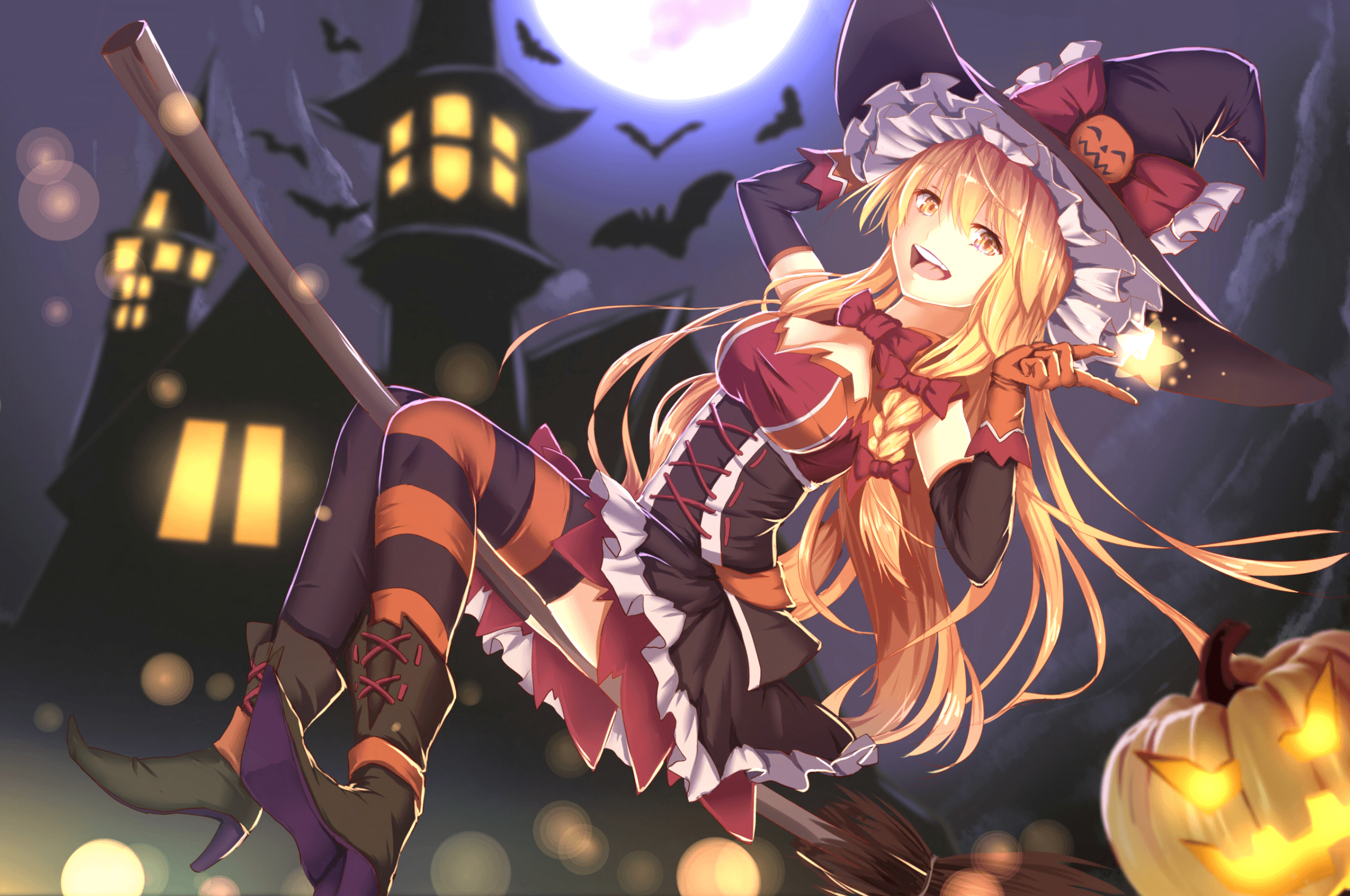 2560x1700 Download  Anime Girl, Halloween Costume, Witch, Desktop