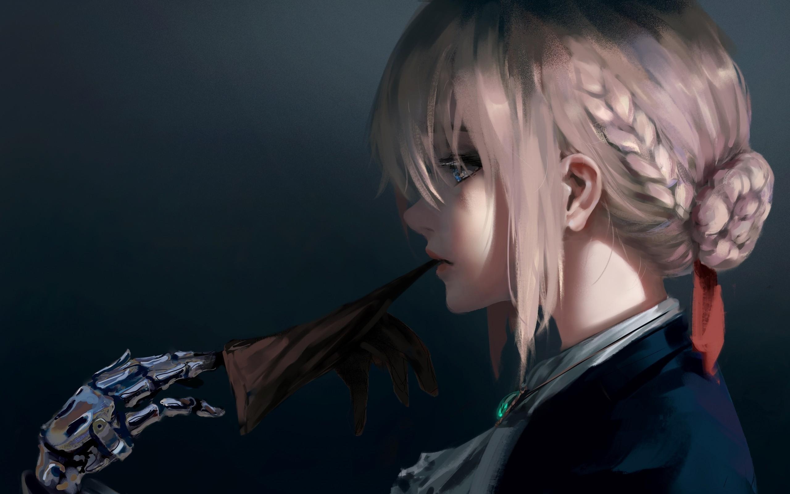 2560x1600 Download  Violet Evergarden, Profile View, Sad Expression, Desktop