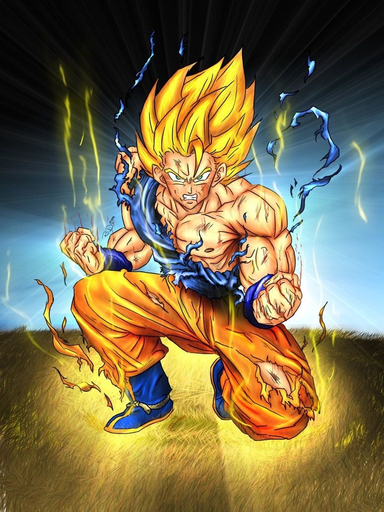 780x1040 ssj goku Fan Art, Phone