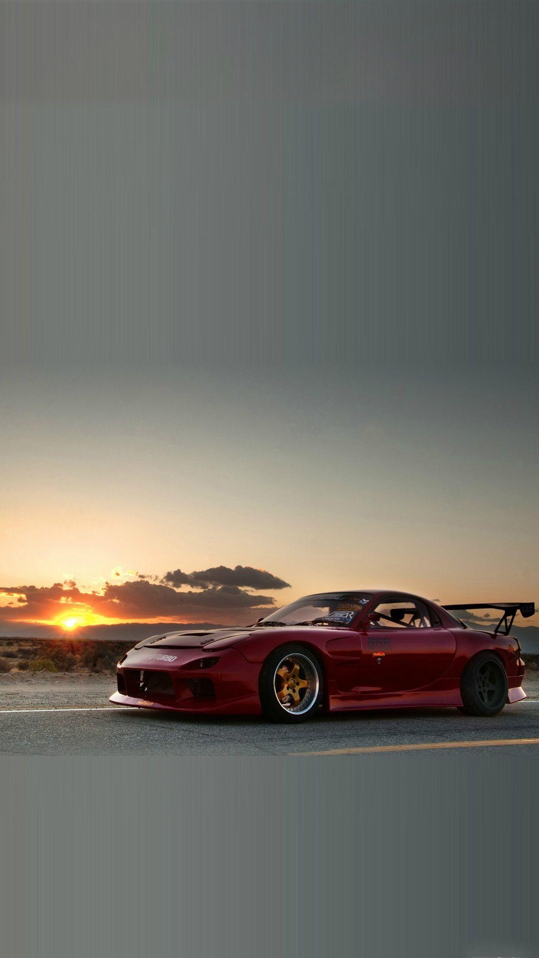 1080x1920 Mazda RX7 Sunset #iPhone #wallpaper. iPhone 8 wallpaper in 2018, Phone