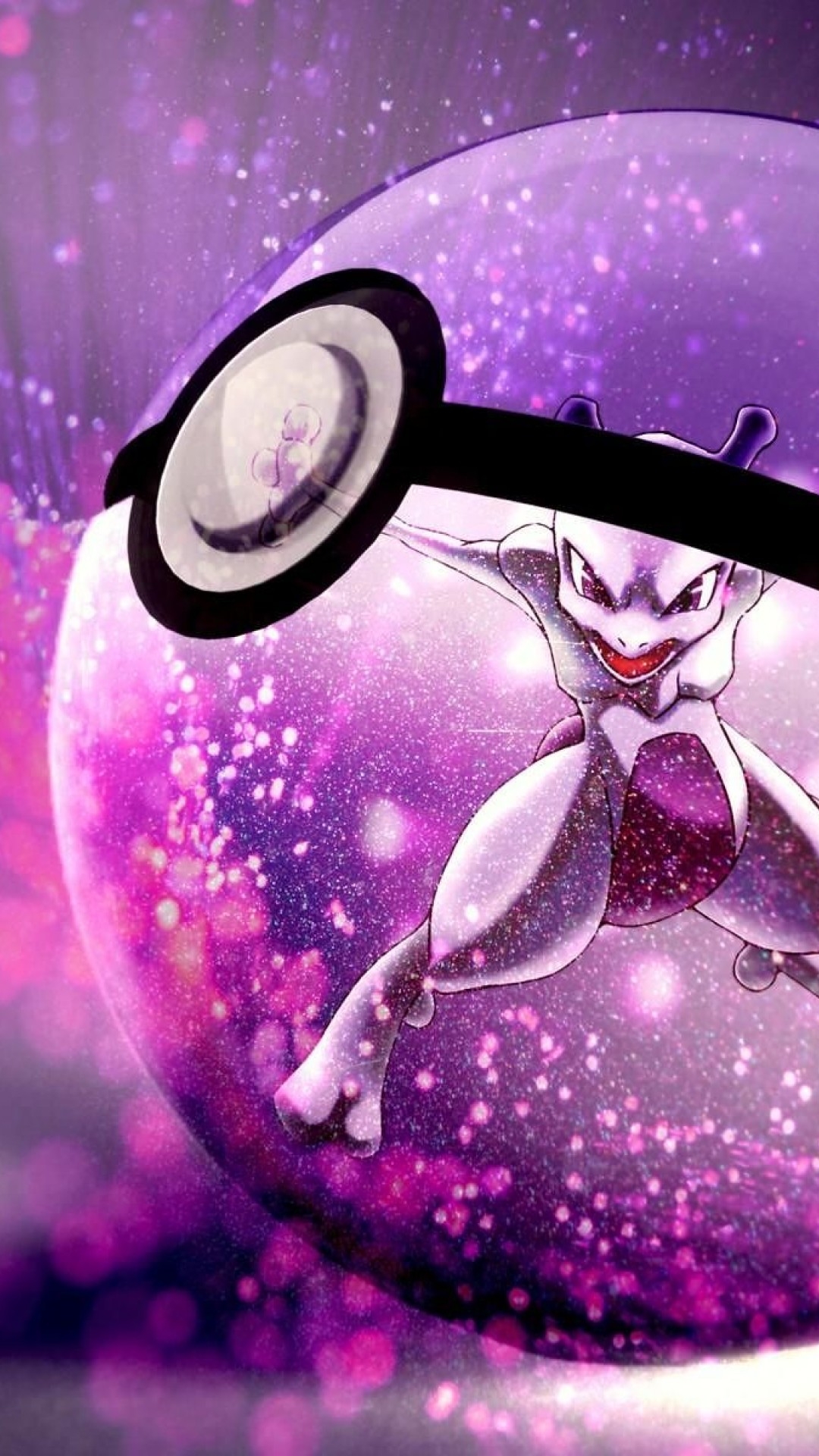 1080x1920 Free Download Mewtwo Pokeball Full HD Wallpaper for Desktop and Mobiles iPhone 6 / 6S Plus, Phone