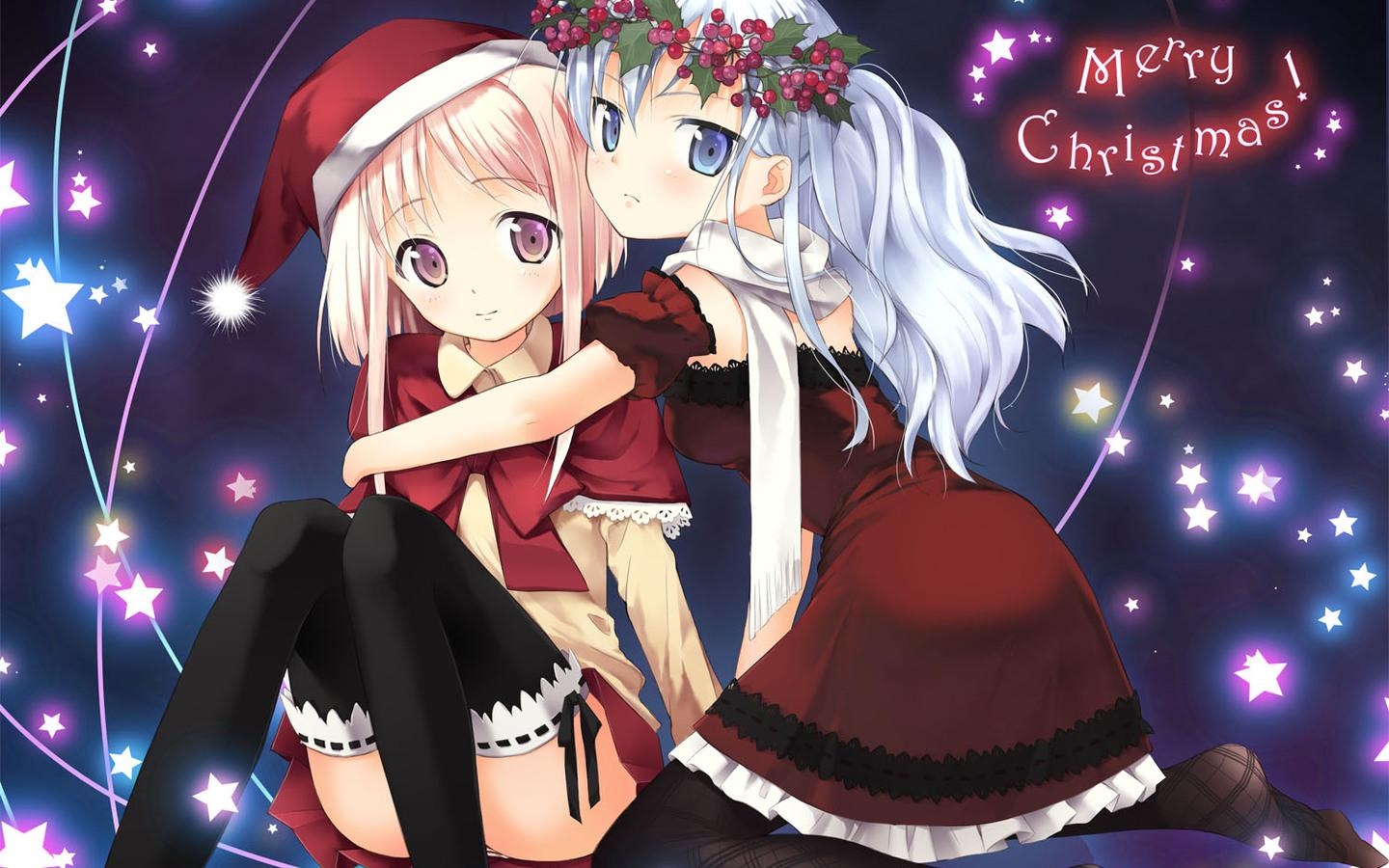 1440x900 Free Cute Anime Girl in Christmas Picture wallpaper, Desktop