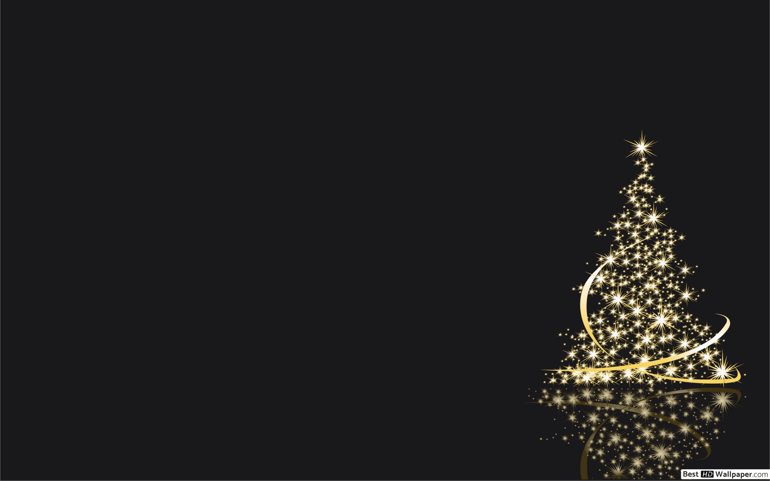 2560x1600 Abstract golden Xmas tree in black background HD wallpaper download, Desktop