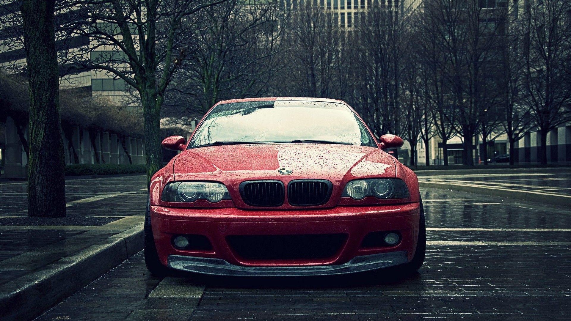 1920x1080 BMW trees rain cars tuning tuned stance Bmw m3 e46, Desktop