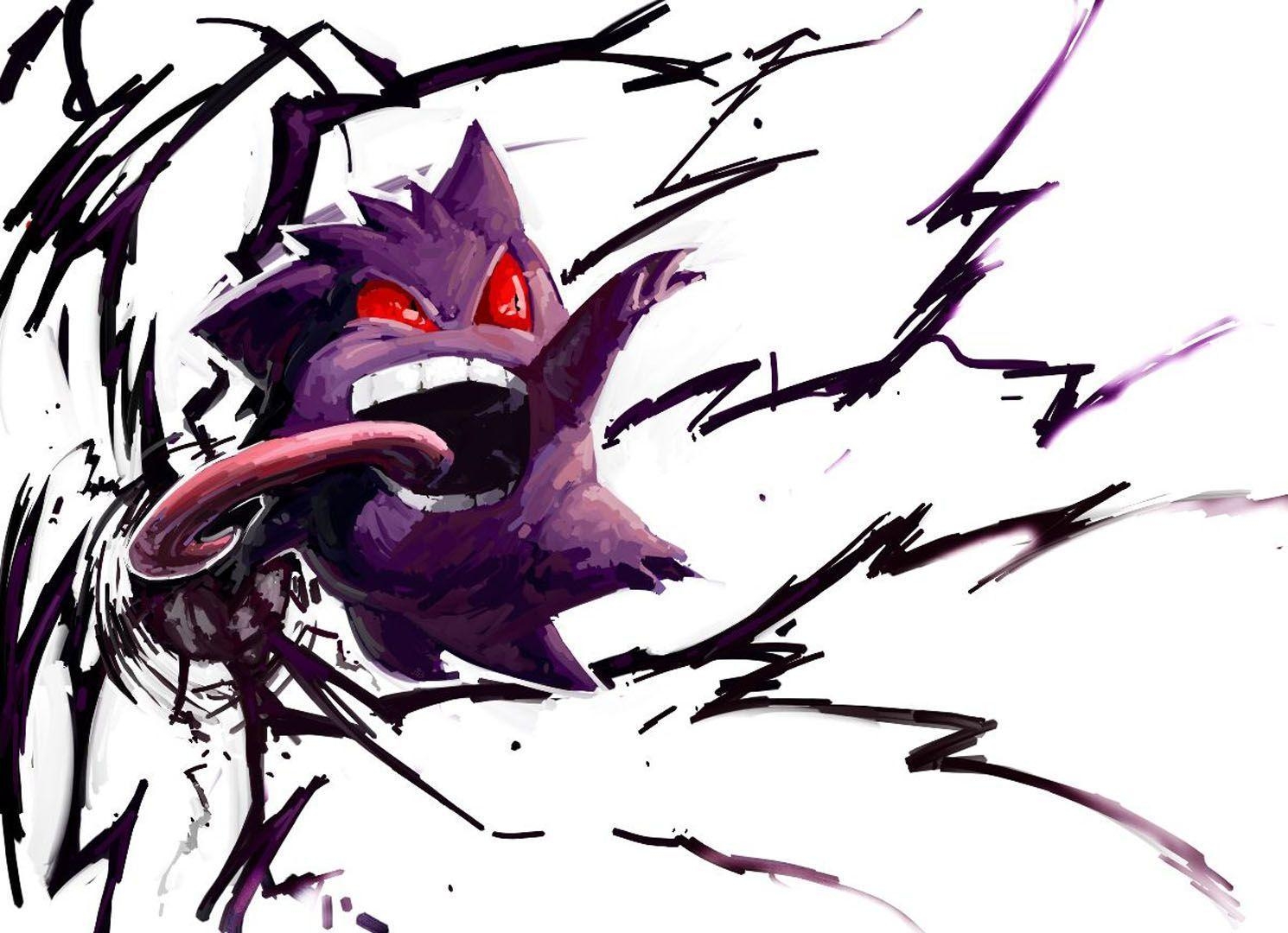 1490x1080 Purple Red Eyed Pokemon Games Wallpaper Image featuring, Desktop