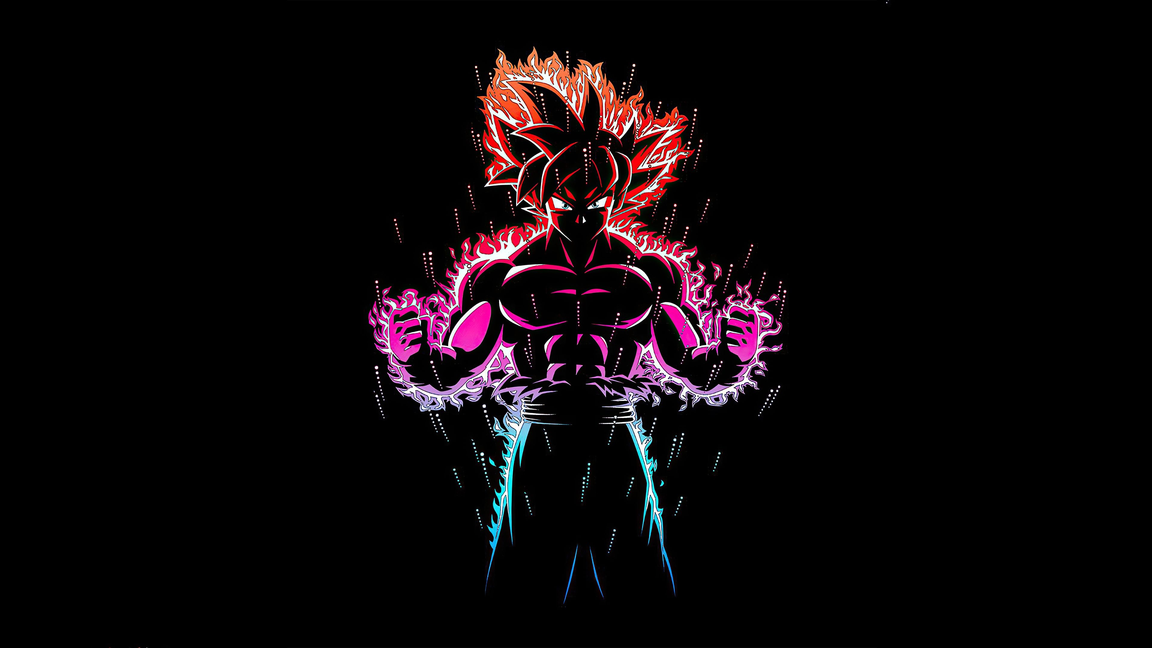 3840x2160 Ultra Instinct Goku 4K Wallpaper, Black background, Dragon Ball Z, AMOLED, Graphics CGI, Desktop