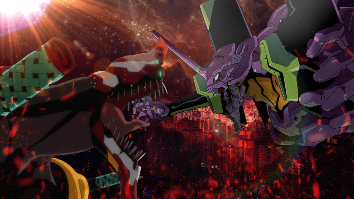 1200x670 Neon Genesis Evangelion Wallpaper Unit 1 vs Unit 2, Desktop