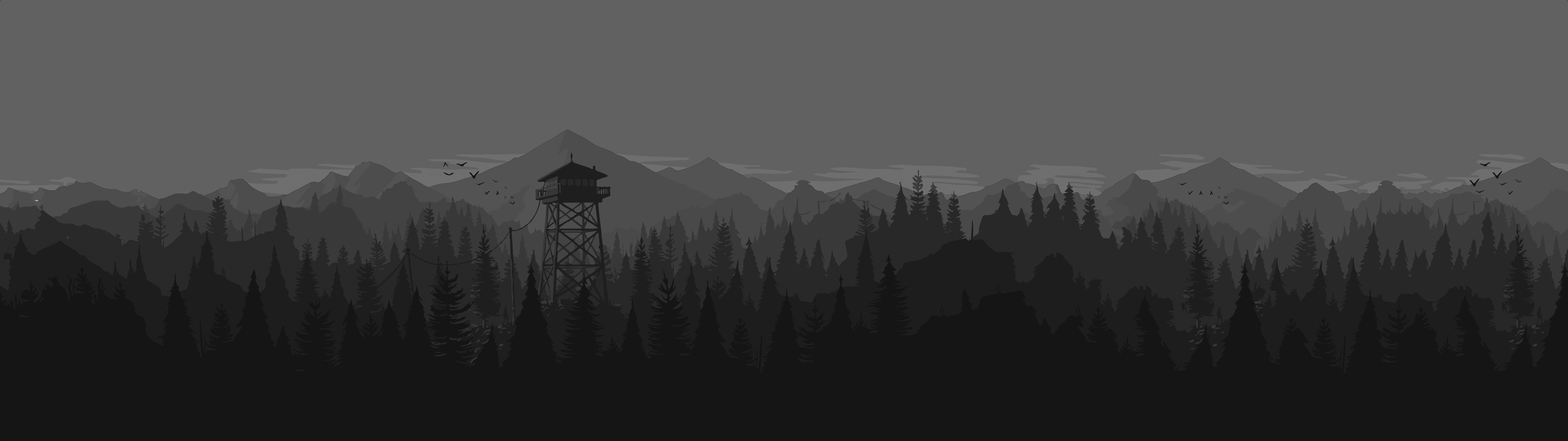 5120x1440 Greyscale Firewatch []. Greyscale, Firewatch, Lego wallpaper, Dual Screen