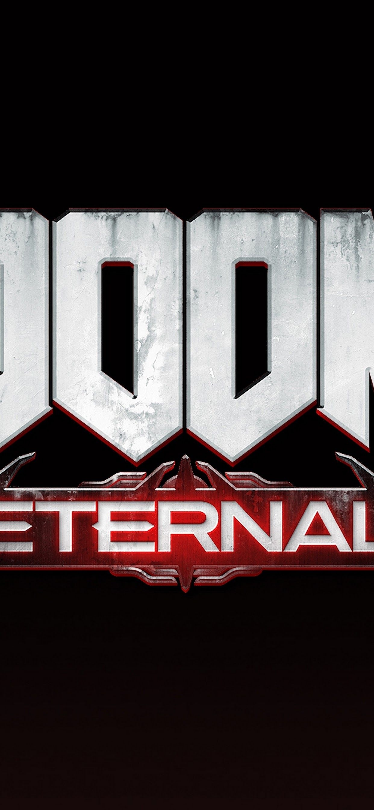 1250x2690 Doom Eternal Logo 4K Wallpaper, Phone