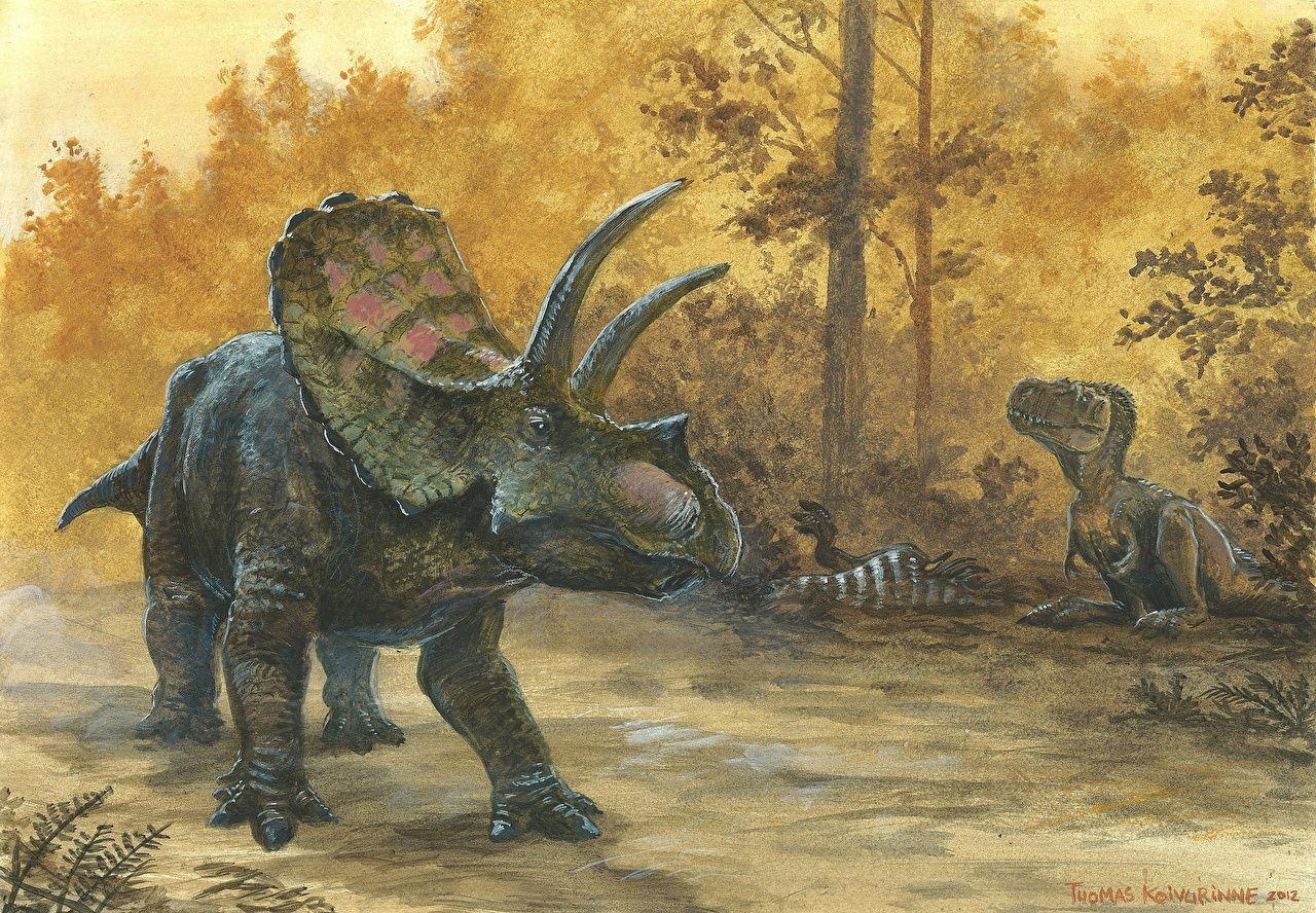 1280x890 Wallpaper Tuomas Koivurinne Triceratops Dinosaurs Pictorial art, Desktop