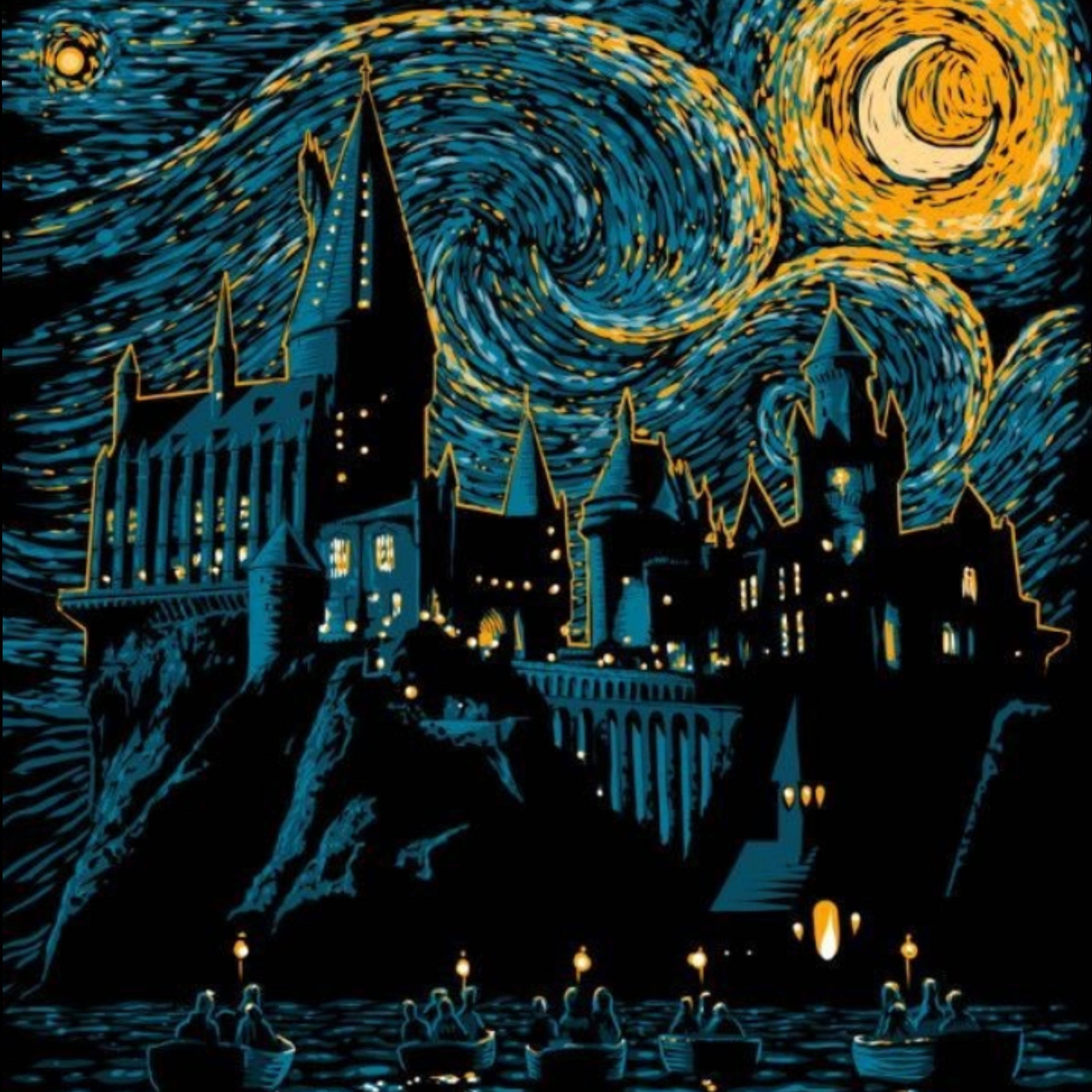 2900x2900 Download Starry Night Harry Potter Hogwarts iPhone Wallpaper, Phone