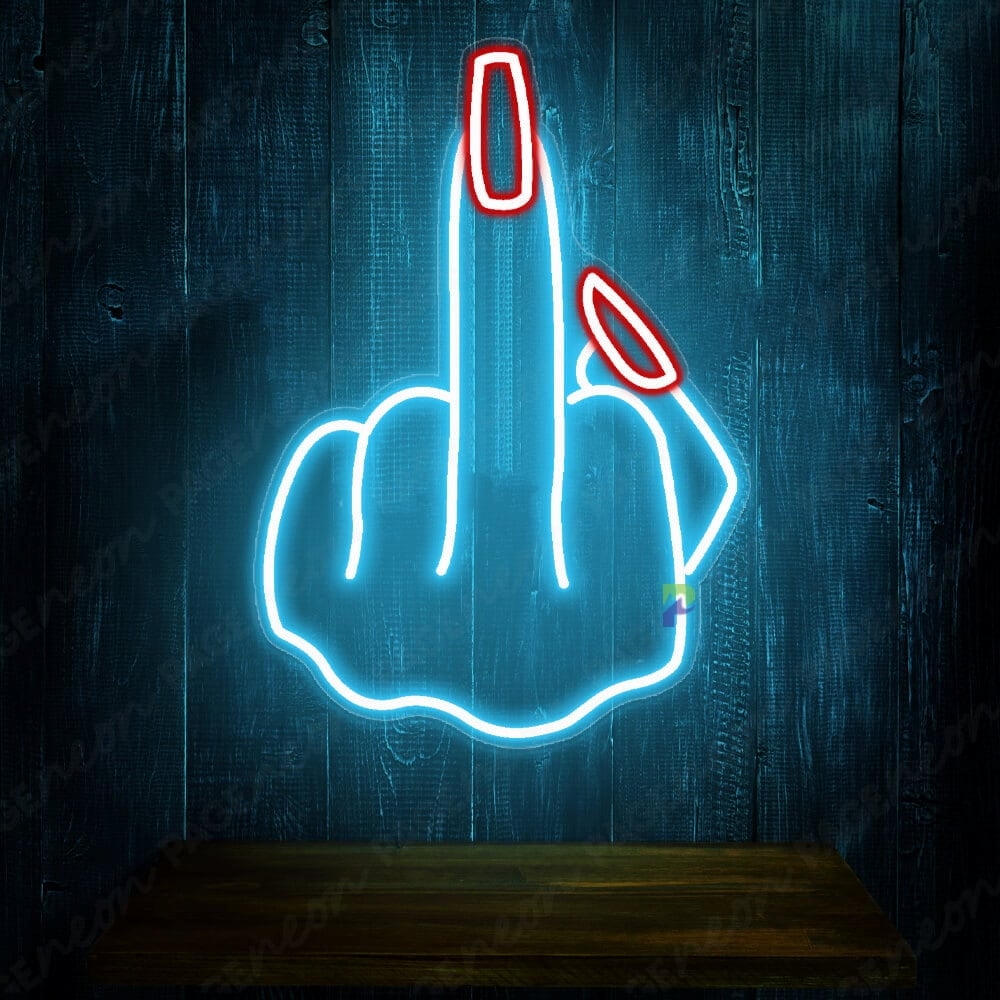 1000x1000 Middle Finger Neon Sign Bold Art Neon Light, Phone