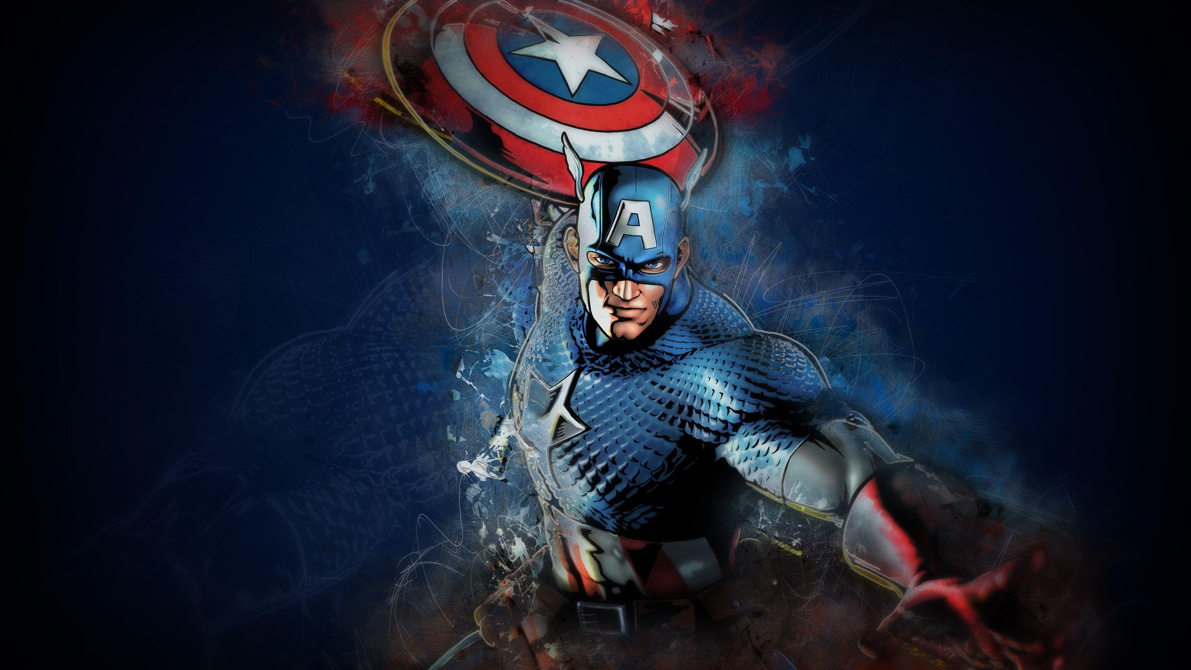 3840x2160 Wallpaper Captain America, Marvel Comics, 4K, Art, Desktop