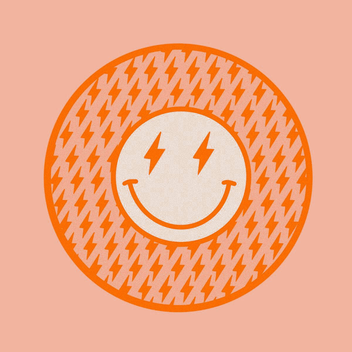 1200x1200 Download Preppy Smiley Face Orange Lightning Wallpaper, Phone