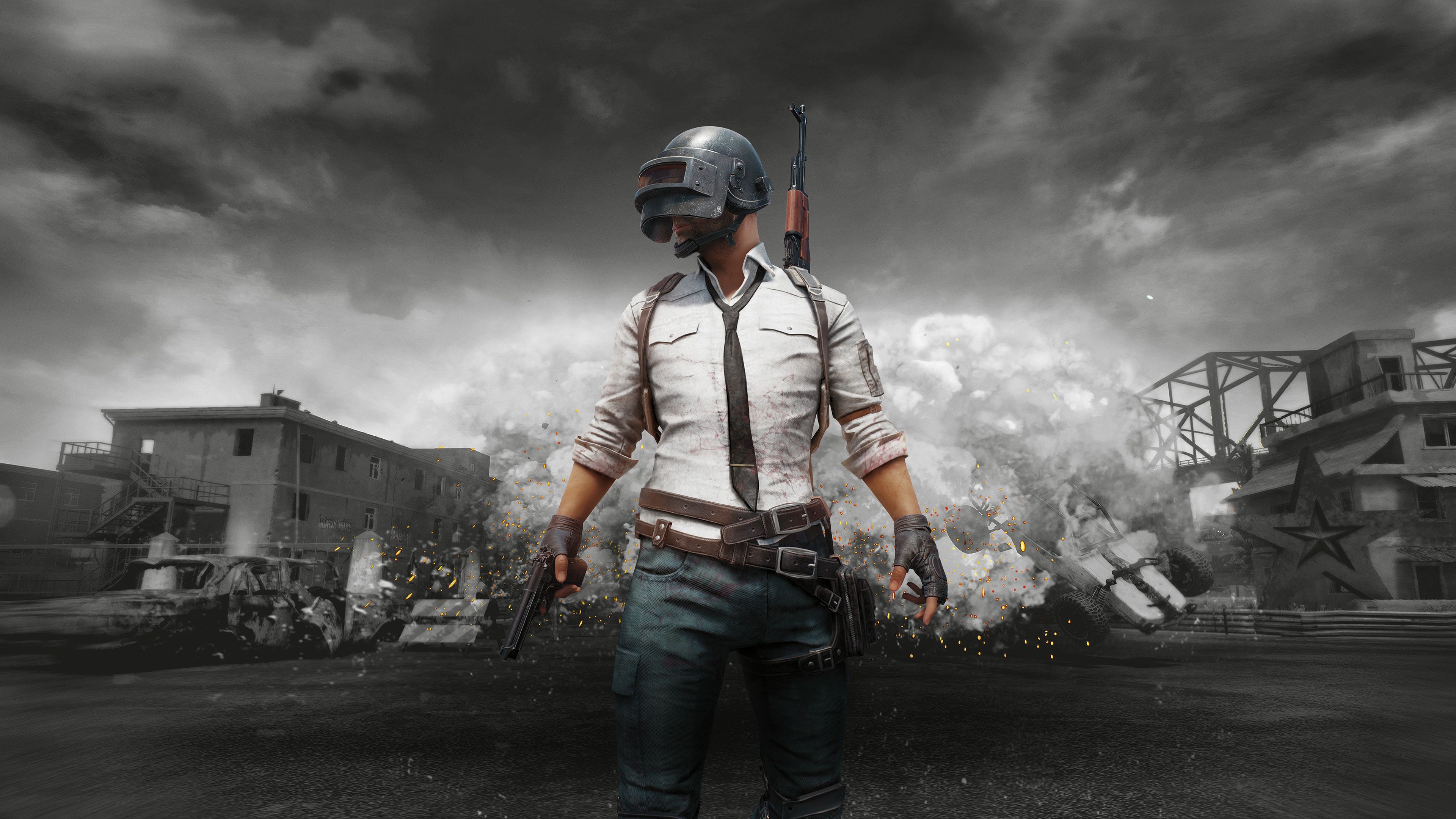 3840x2160 Download  wallpaper pubg, mobile monochrome, 4k, uhd 16: widescreen,  HD image, background, 16571, Desktop