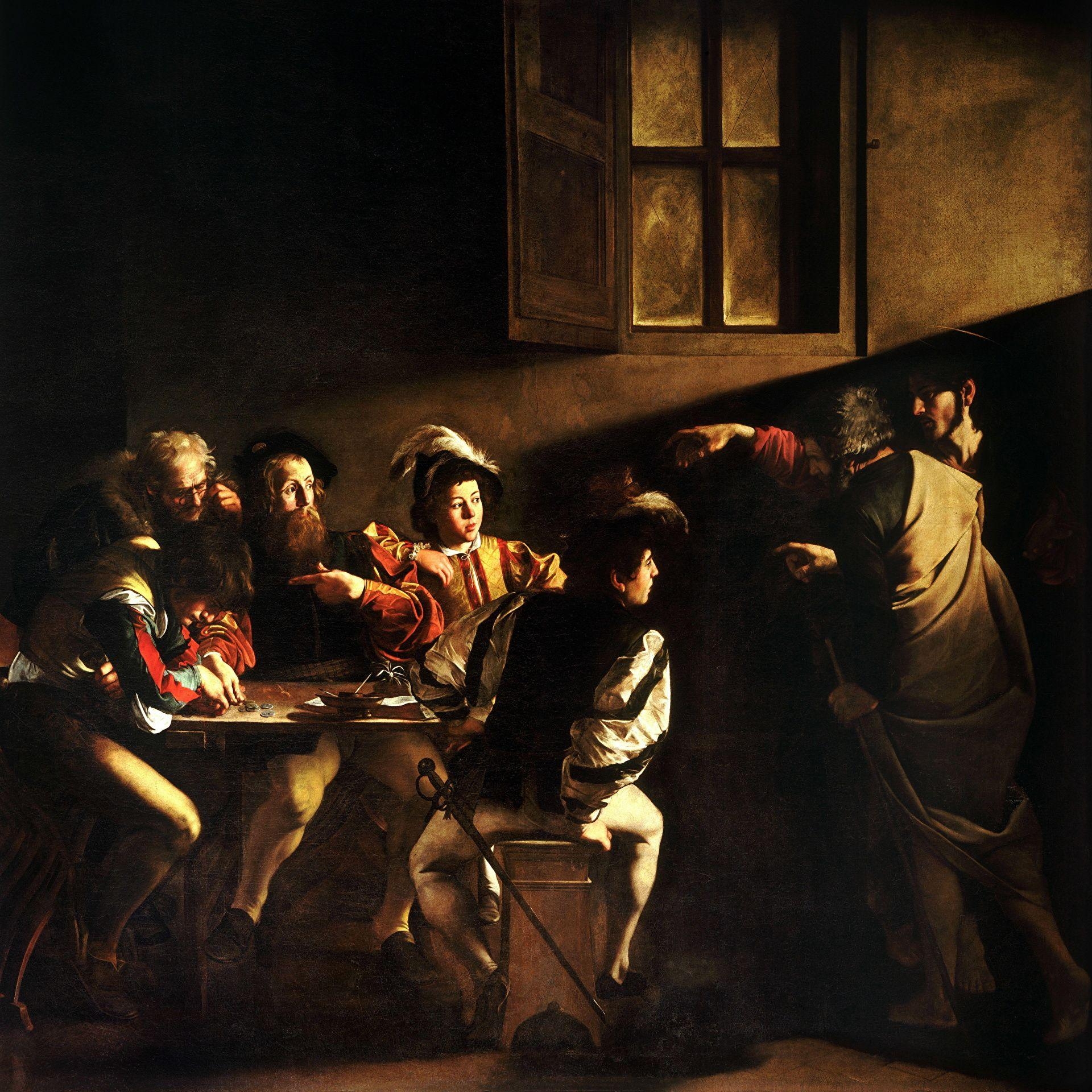 1920x1920 Wallpaper Michelangelo Merisi da Caravaggio, The Calling of Saint, Phone