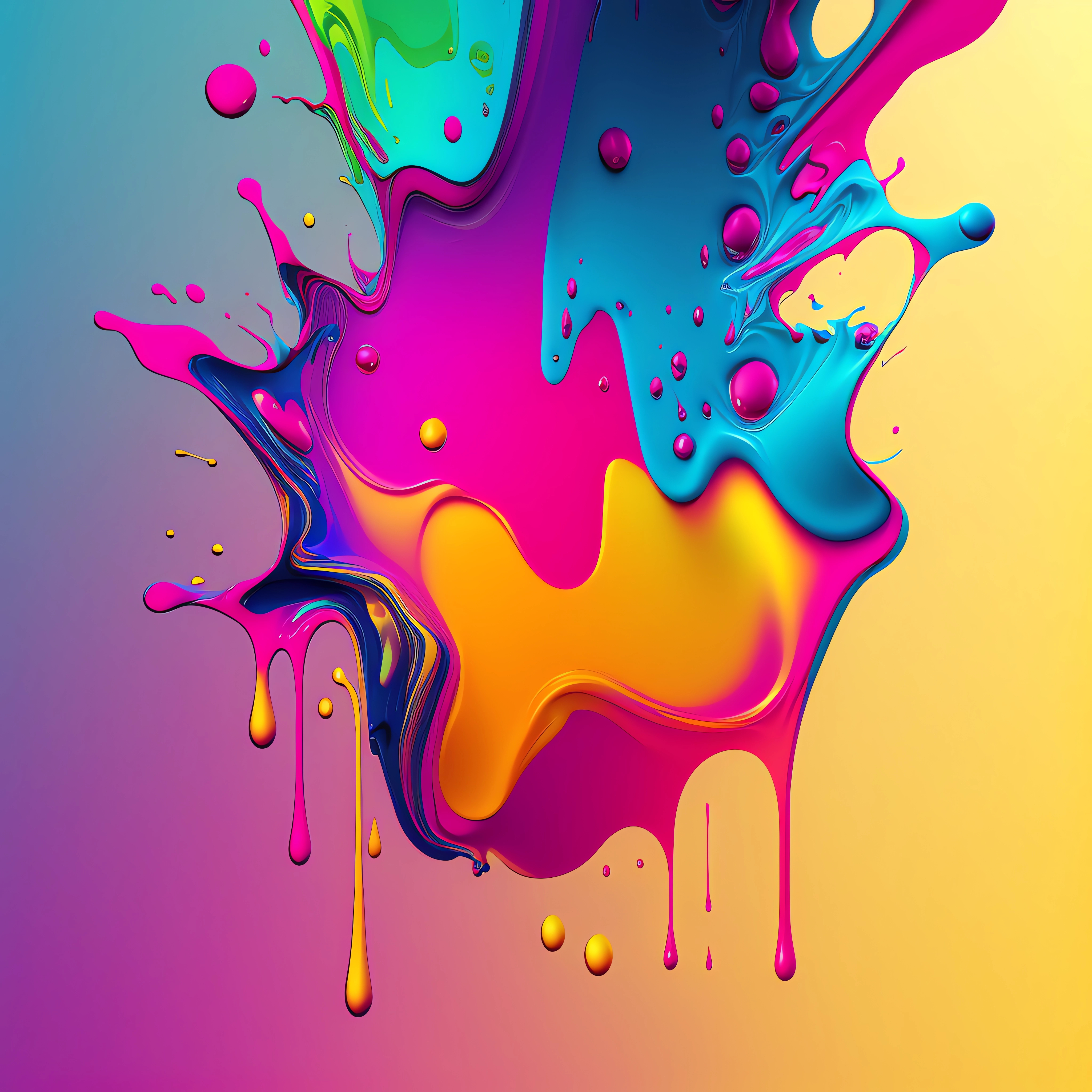 4100x4100 Vibrant and Dynamic: 4K Colorful Splash Wallpaper for iPhone and iPad, Phone