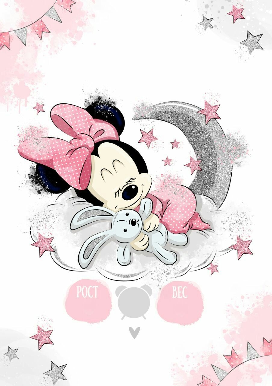 910x1280 Baby Minnie Mouse sleeping #kinderzimmerkunst Rhodopis. Minnie mouse nursery, Minnie mouse picture, Mickey mouse art, Phone