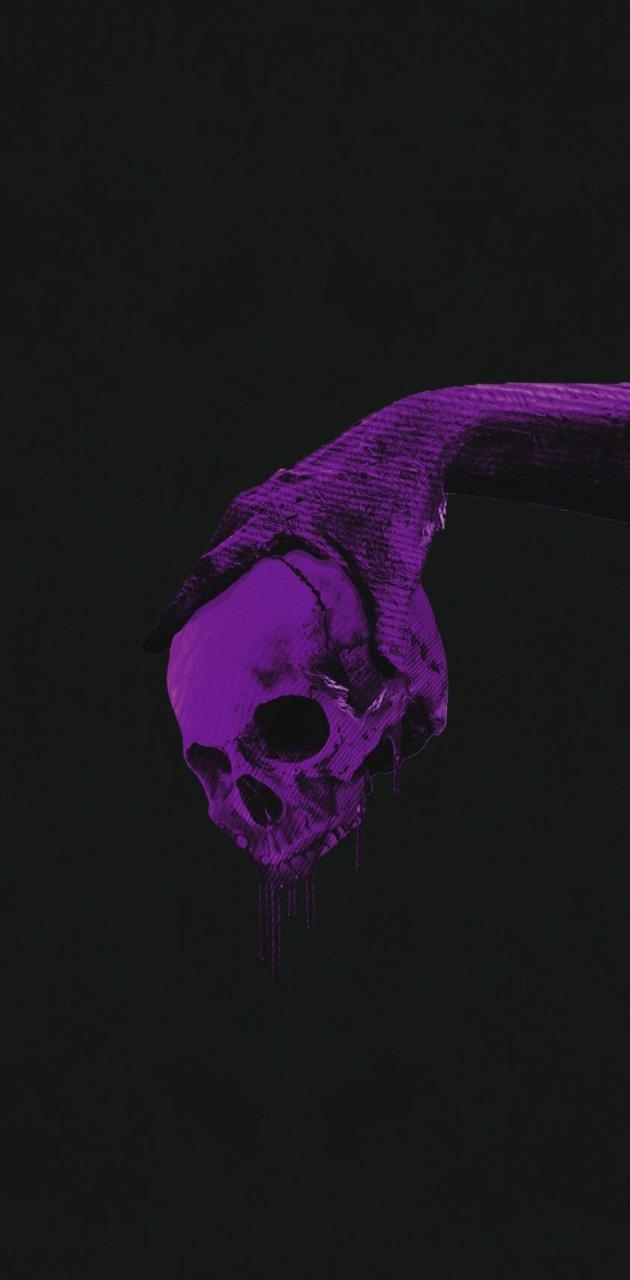 630x1280 Skull hand Purple wallpaper, Phone