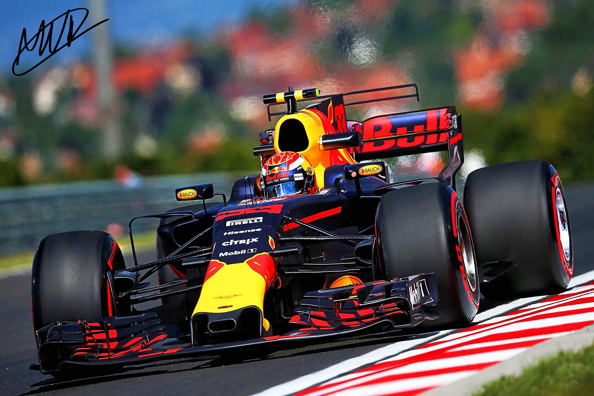 2000x1340 XOTIKS Red Bull Racing F1 With Pre Printed Max Verstappen Autograph Art Giclee Canvas Print Photo Wall Art. Professional Gallery Wrap Style Ready To Hang. (042) (30 X 40): Posters, Desktop