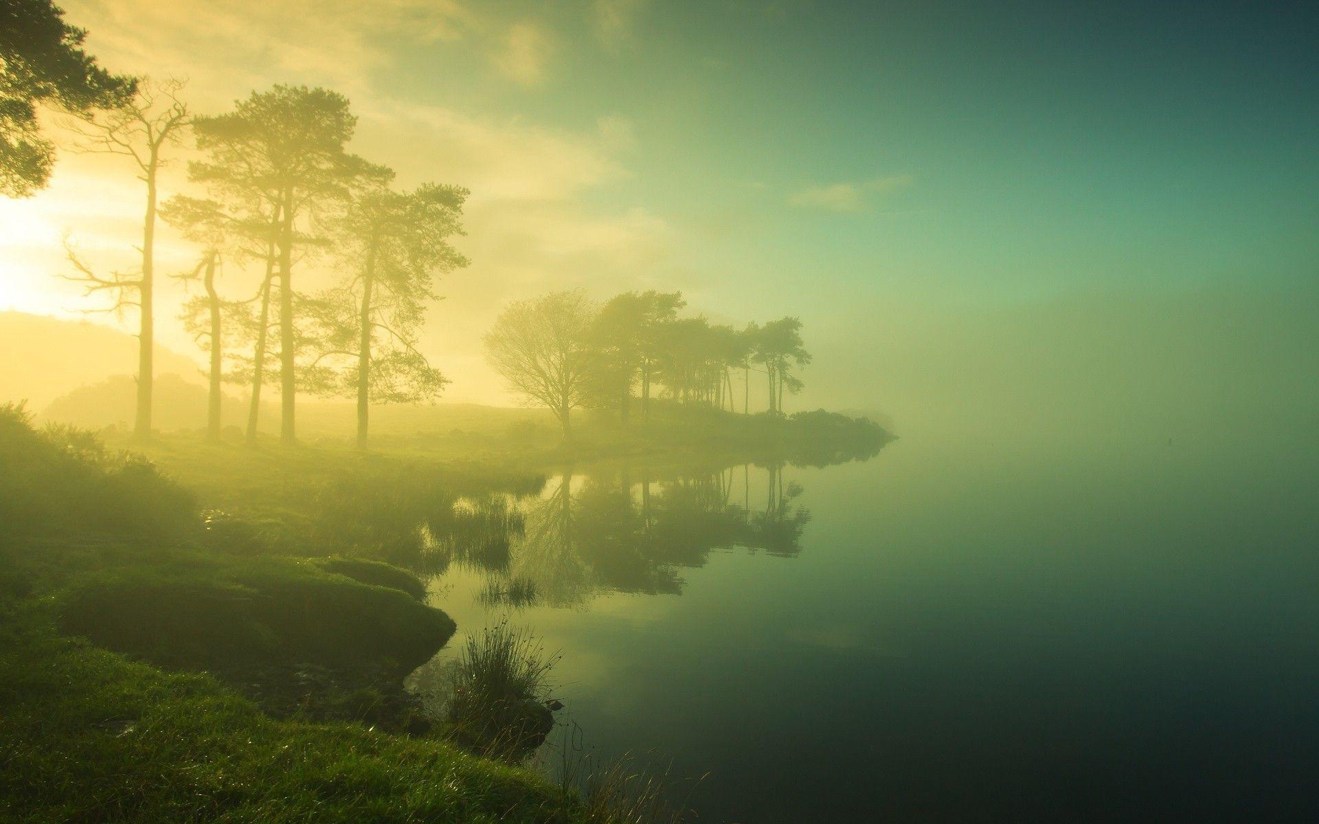 1920x1200 Morning Mist On The Lake Wallpaper, Desktop