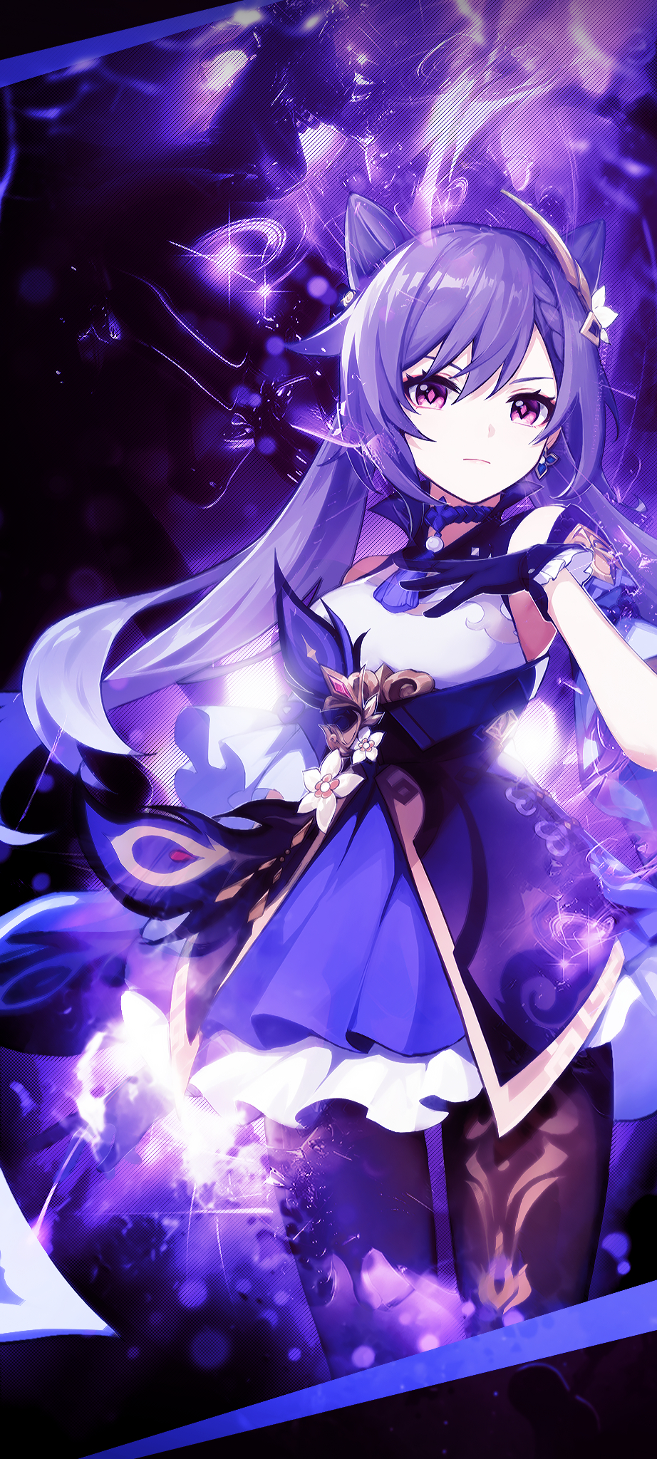 930x2050 Keqing Background for mobile devices, Genshin_Impact, Phone