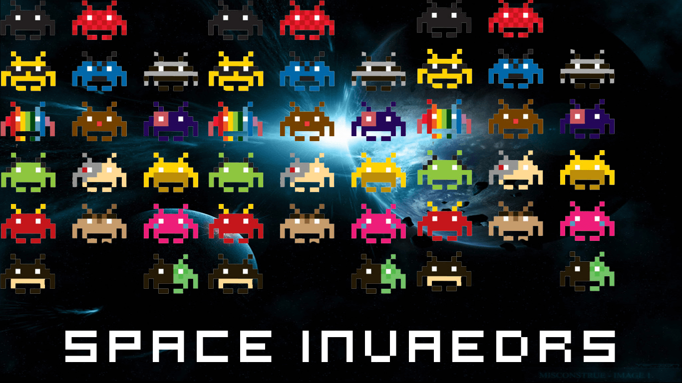 1370x770 Space Invader Wallpaper, Desktop