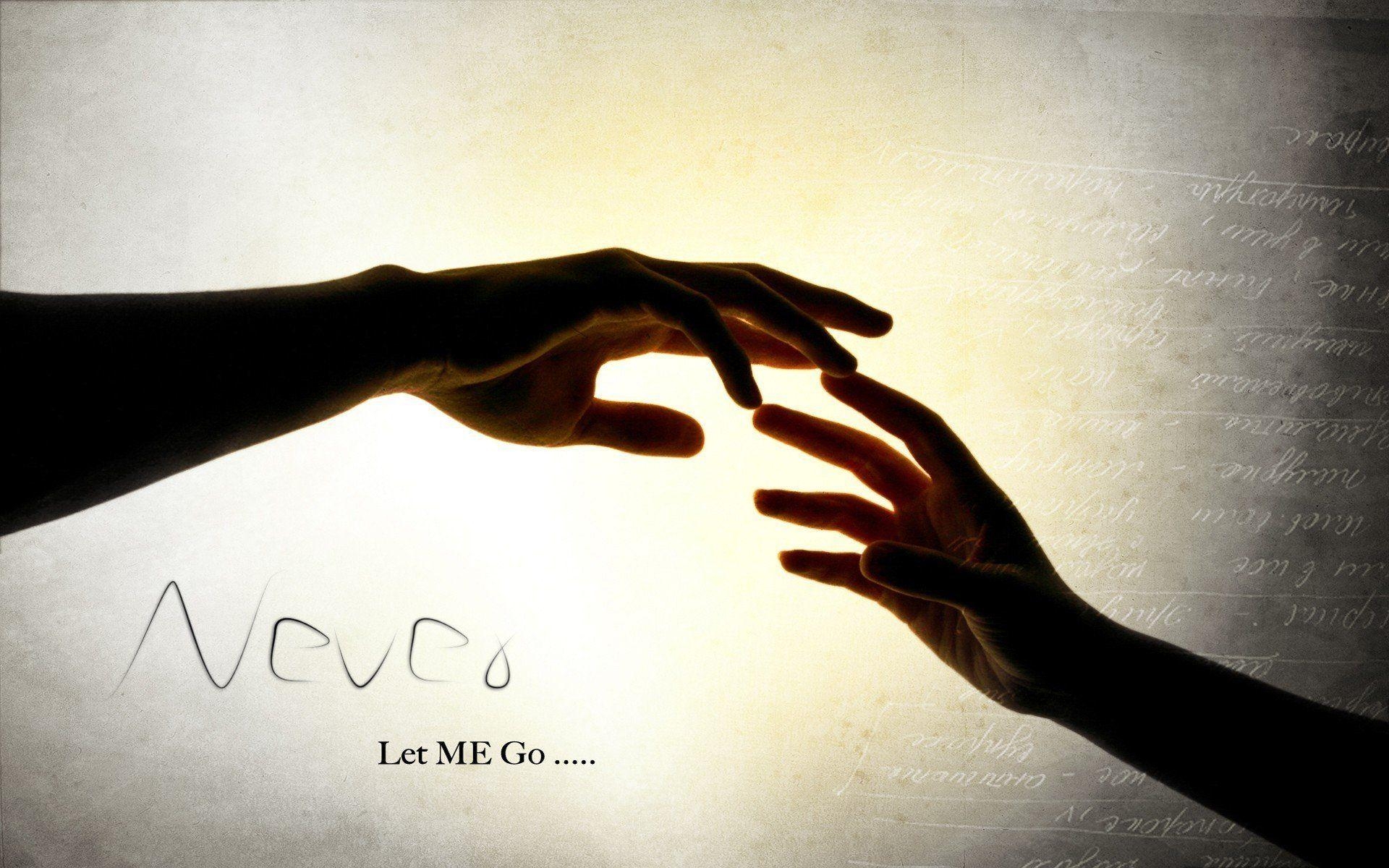 1920x1200 hands inscription never go away from me HD wallpaper, Desktop