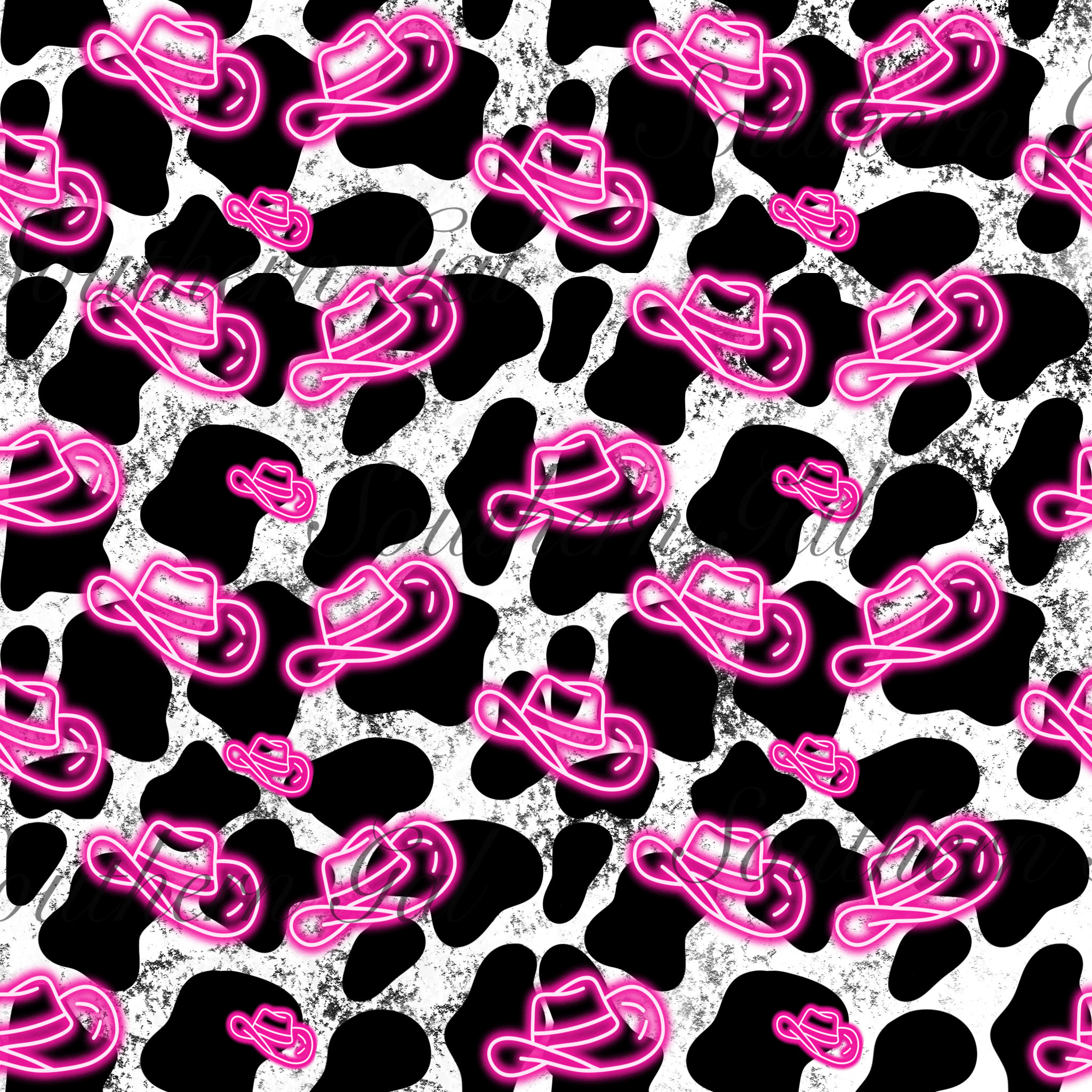 2050x2050 Cowboy Hat, Cowgirl, Cow Print, Phone