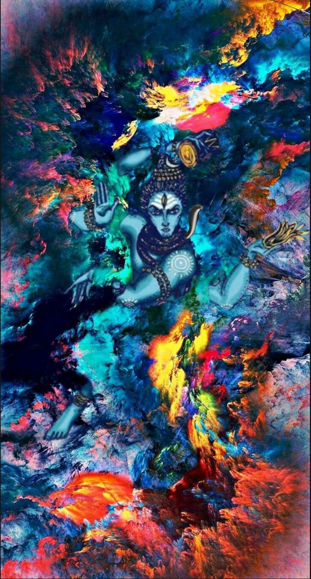 1040x1920 Lord Shiva as Nataraj in creative art painting. Lord shiva painting, Phone