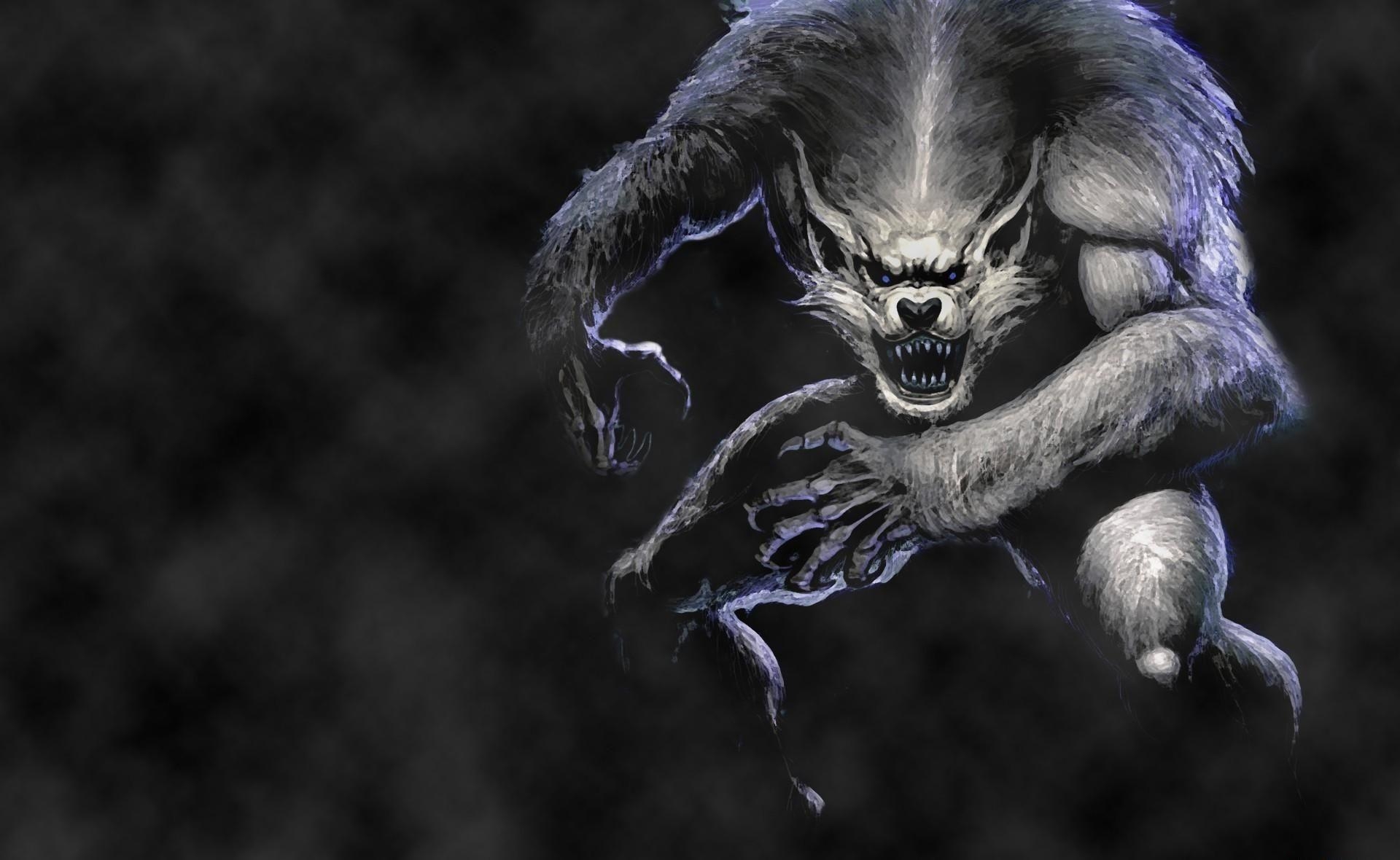 1920x1180 Wallpaper, Werewolf, wolf, jump, fog, Desktop