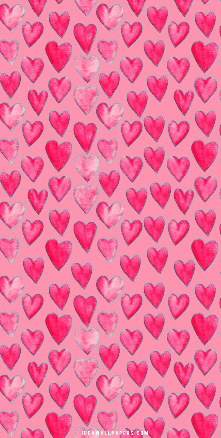 760x1500 Peach Hearts Valentine's day wallpaper Wallpaper, Phone