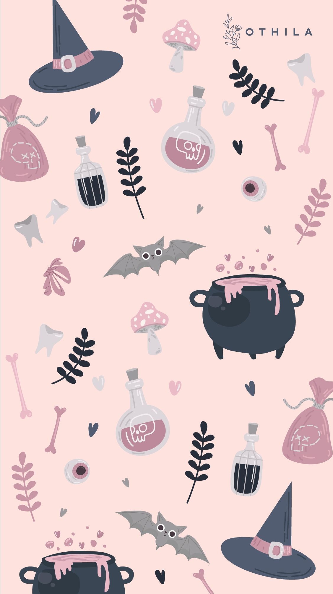 1130x2010 magic #bat #heart #potion #illustration #design #pink #beuatiful. Witchy wallpaper, Cute fall wallpaper, Witch wallpaper, Phone