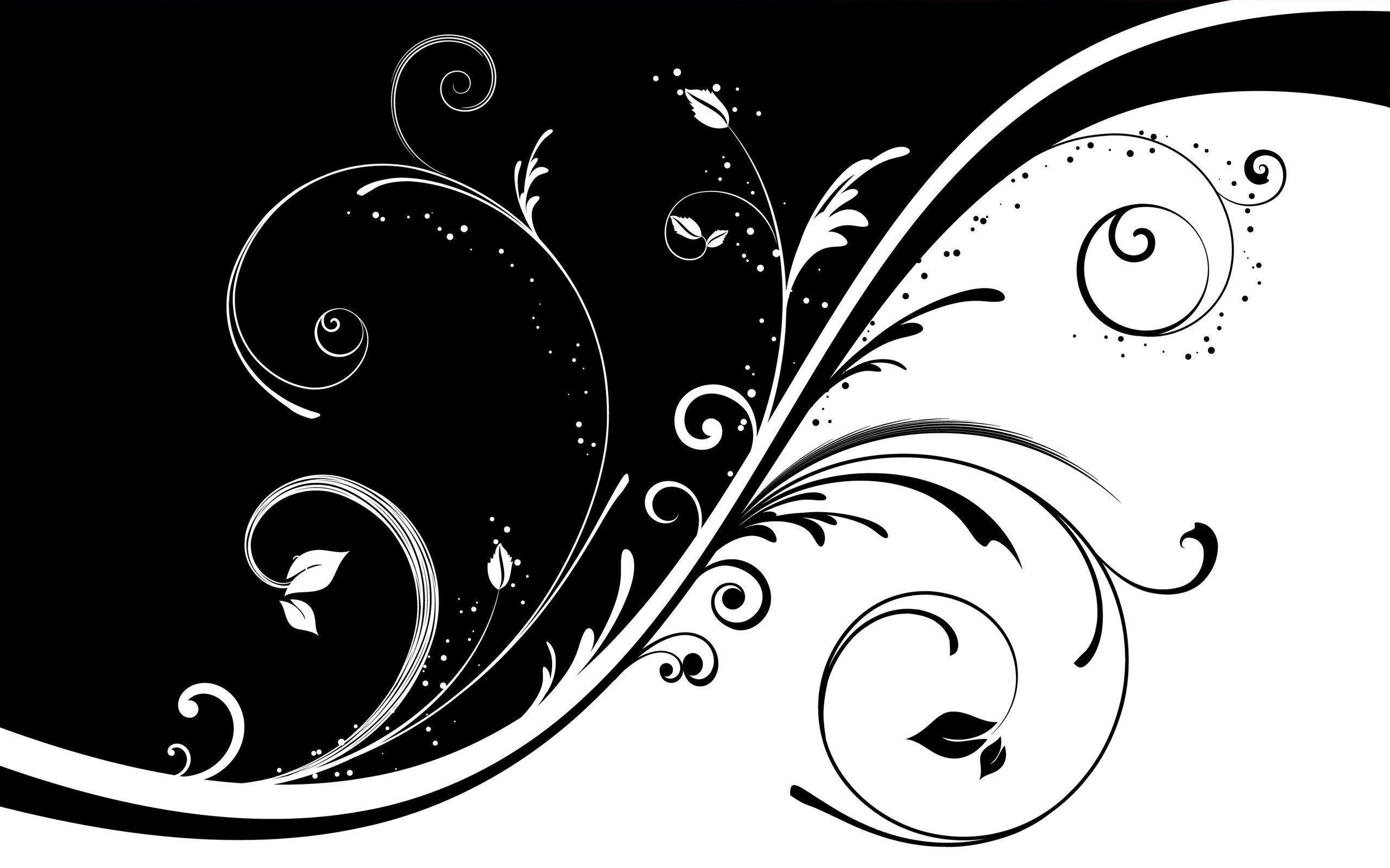 2560x1600 Black And White Swirl Pattern, Desktop