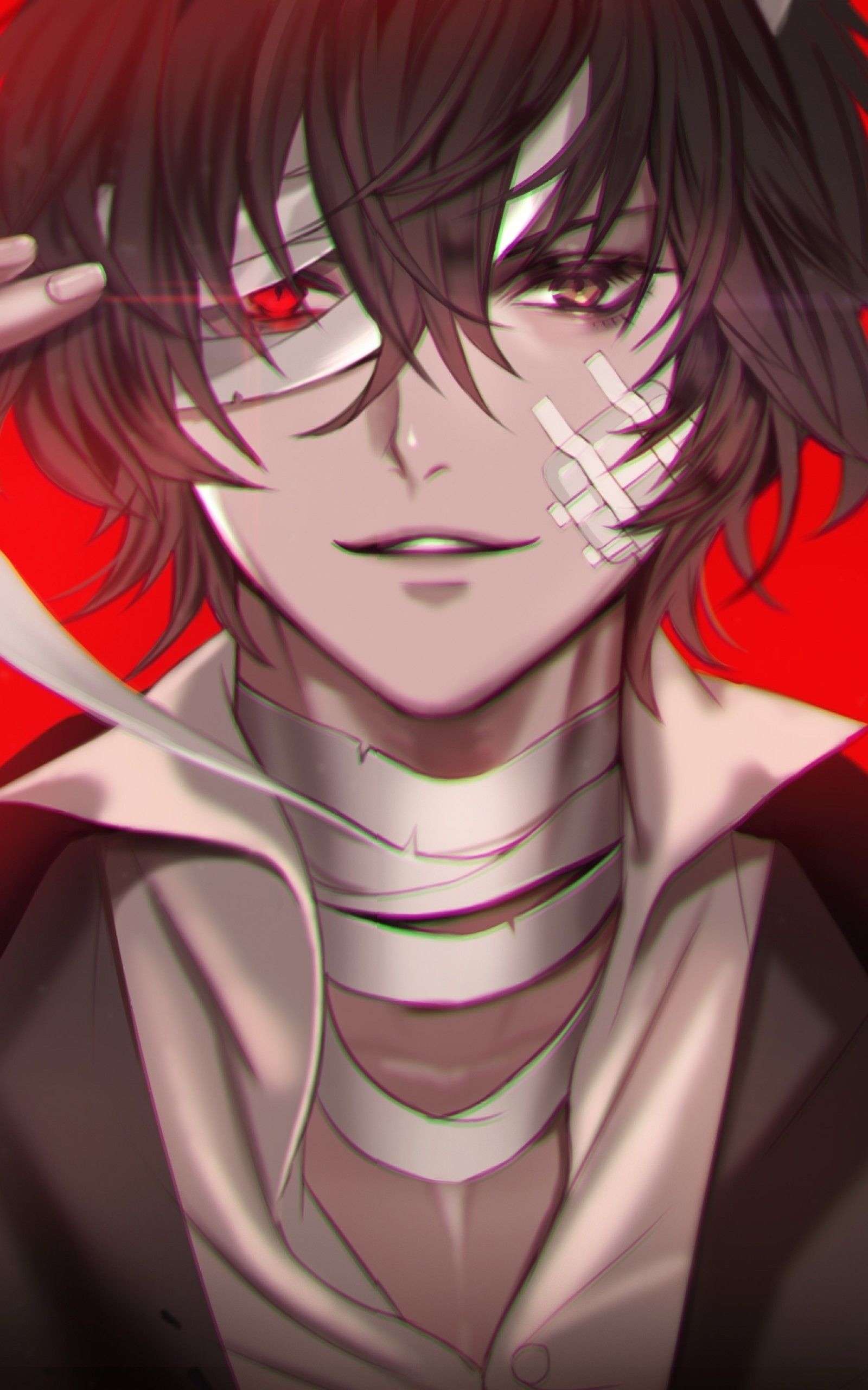 1600x2560 Download  Dazai Osamu, Bungou Stray Dogs, Red Eye, Phone