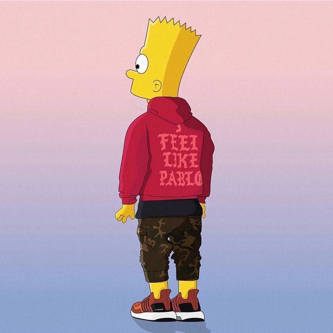 1060x1060 Hood Bart Simpson Supreme Wallpaper Free Hood Bart Simpson Supreme Background, Phone