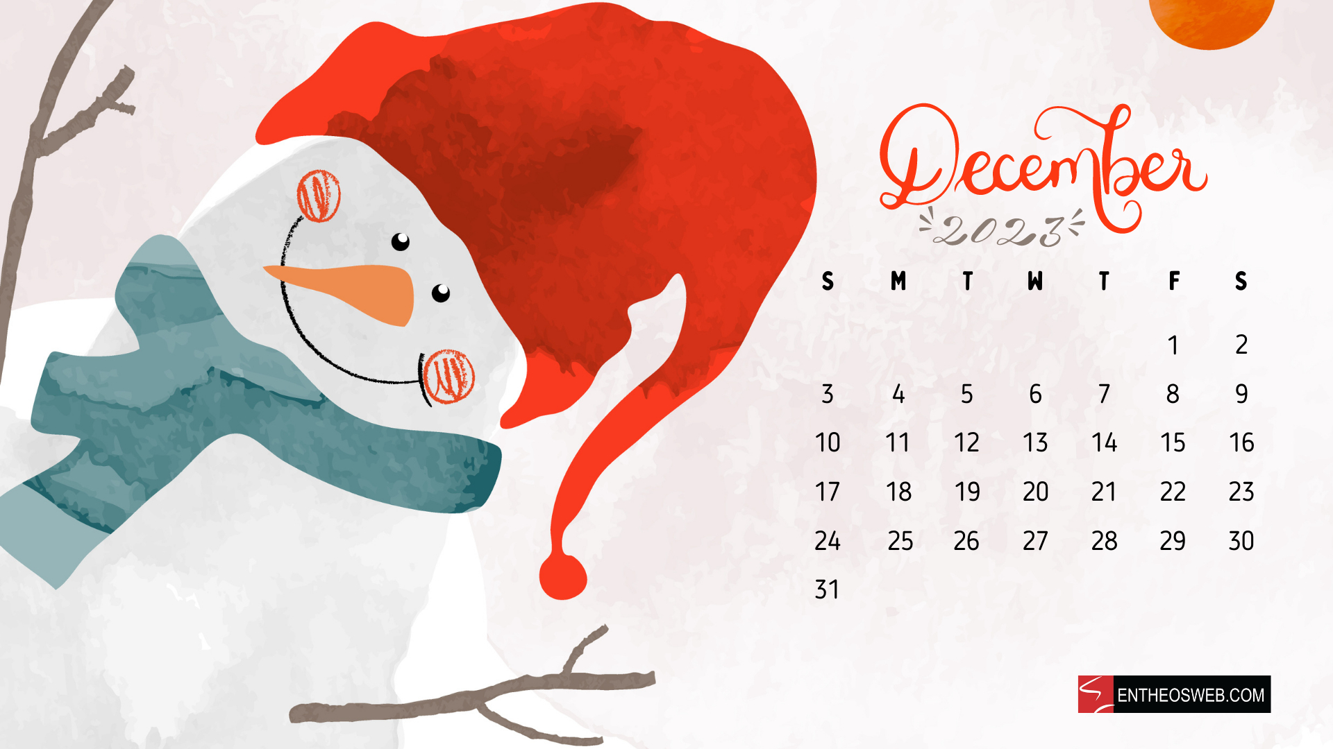 1920x1080 December 2023 Calendar Desktop Wallpaper, Desktop
