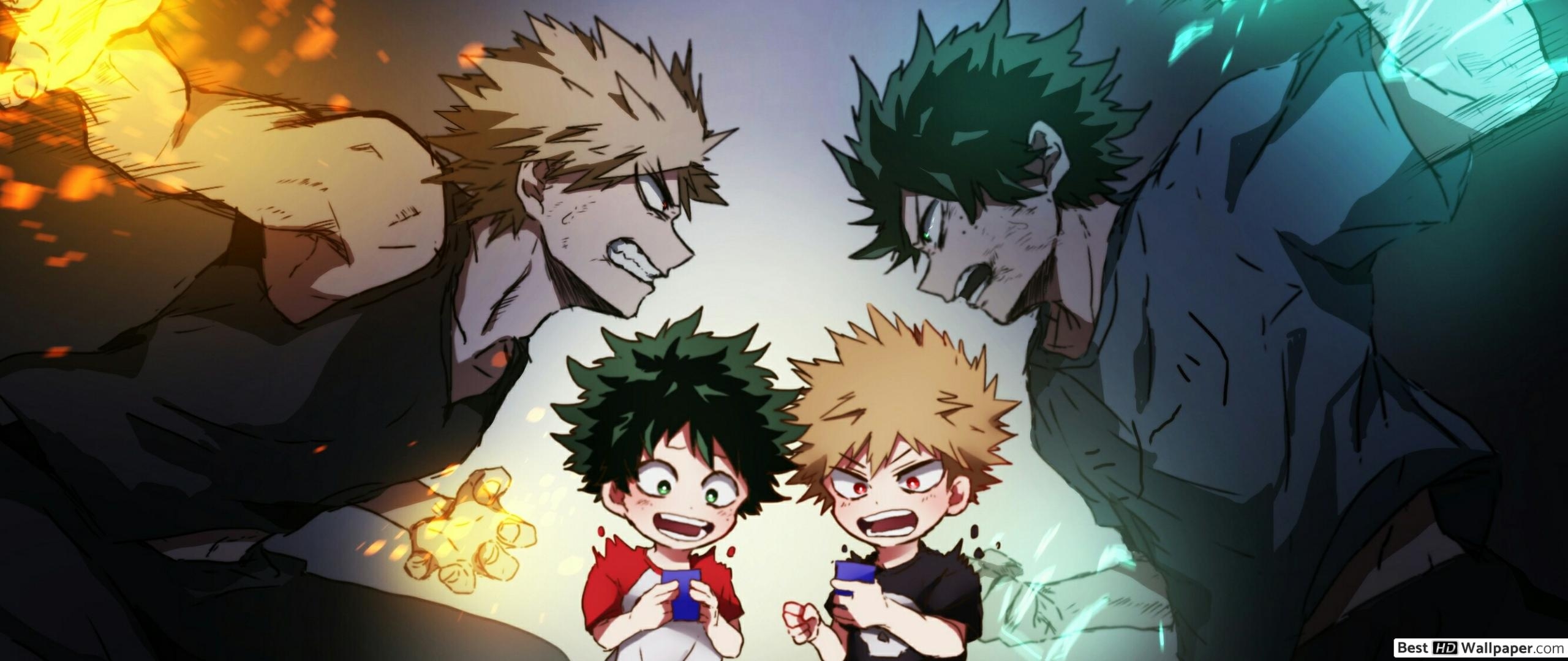 2560x1080 Katsuki Bakugo Vs Izuku Midoriya HD wallpaper download, Dual Screen