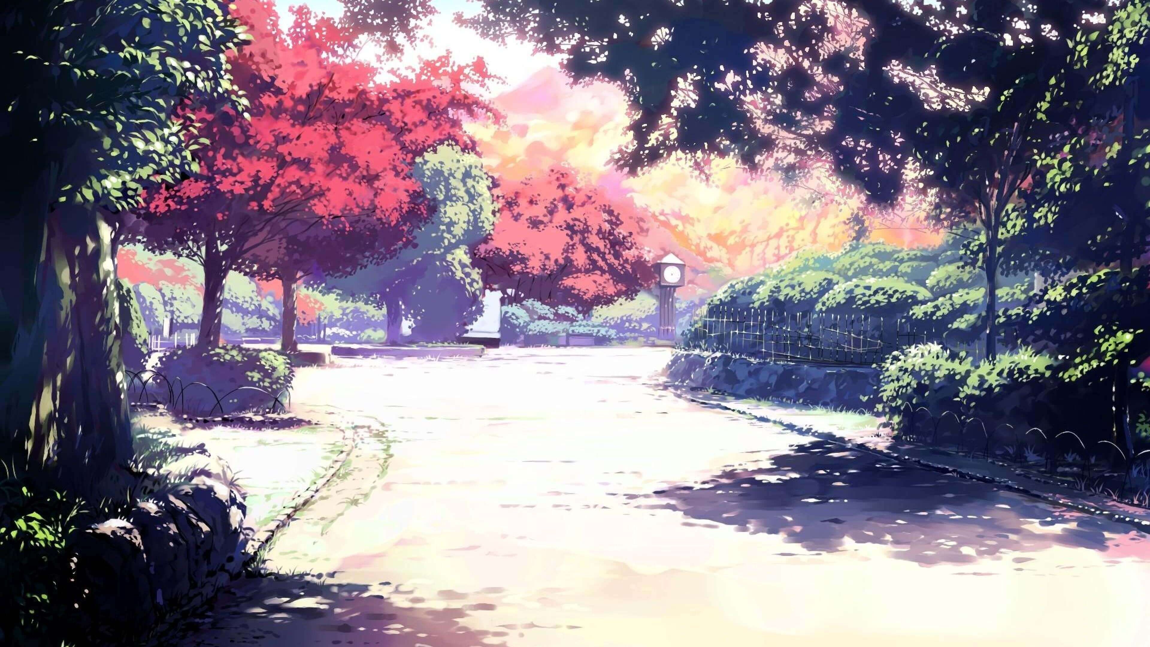 3840x2160 Anime Park Scenery Wallpaper Free Anime Park Scenery, Desktop