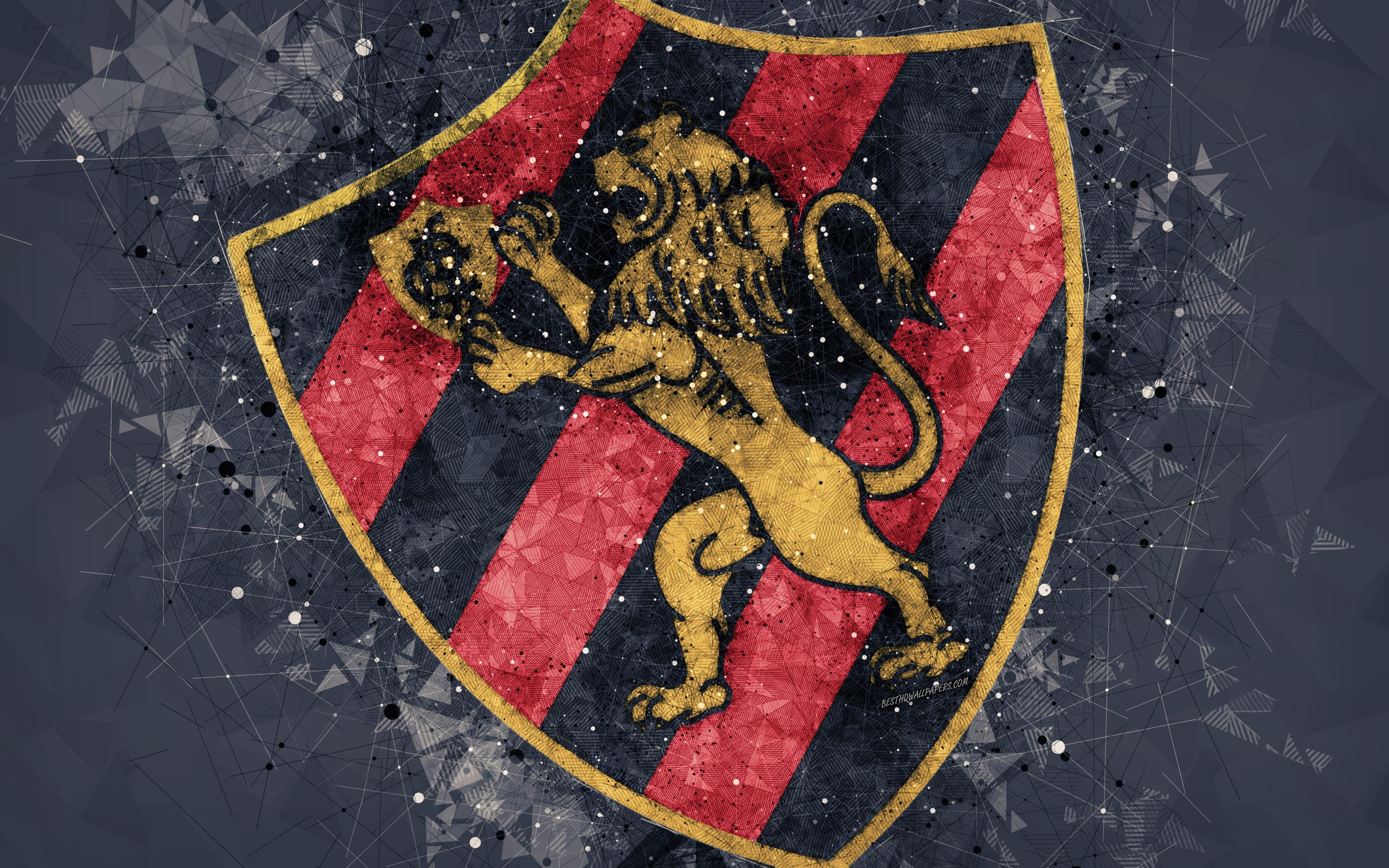 3840x2400 Download wallpaper Sport Club do Recife, 4k, creative geometric art, Desktop