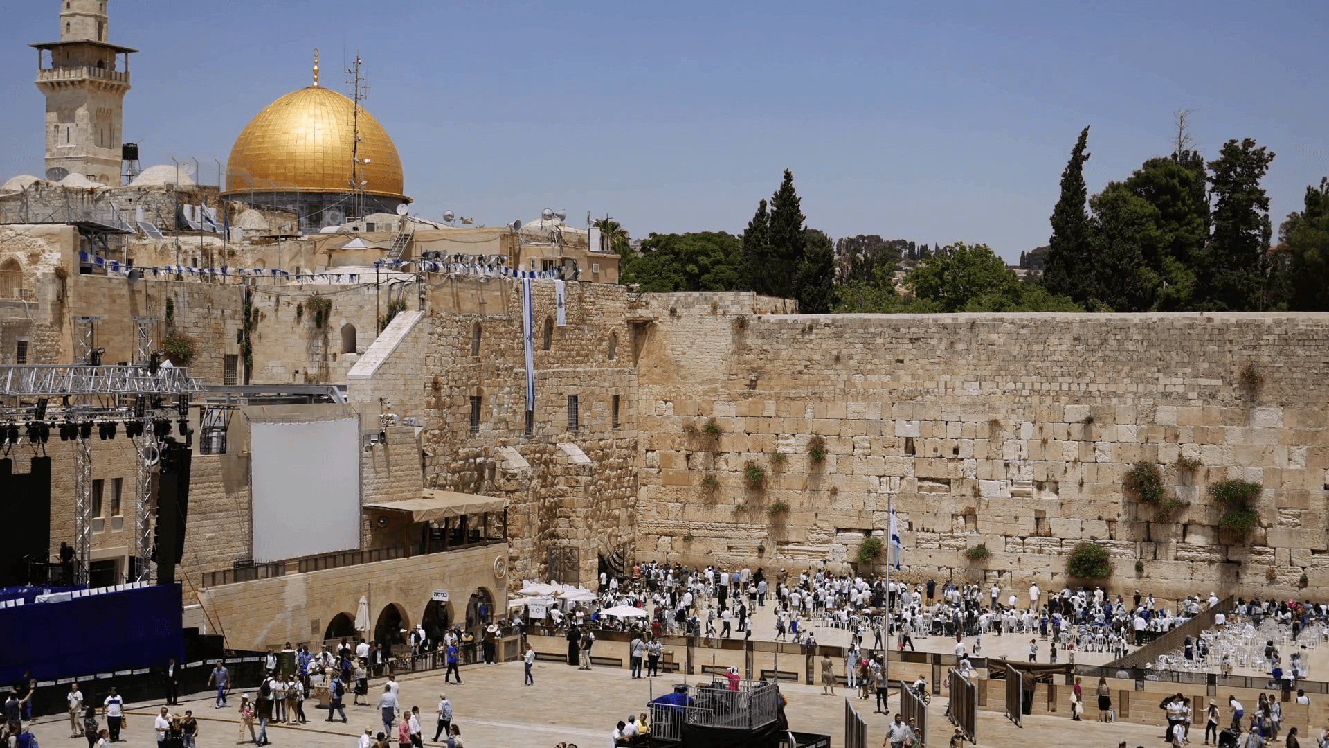 1920x1080 Western Wall or Wailing Wall or Kotel in Jerusalem timelapse. Plenty, Desktop