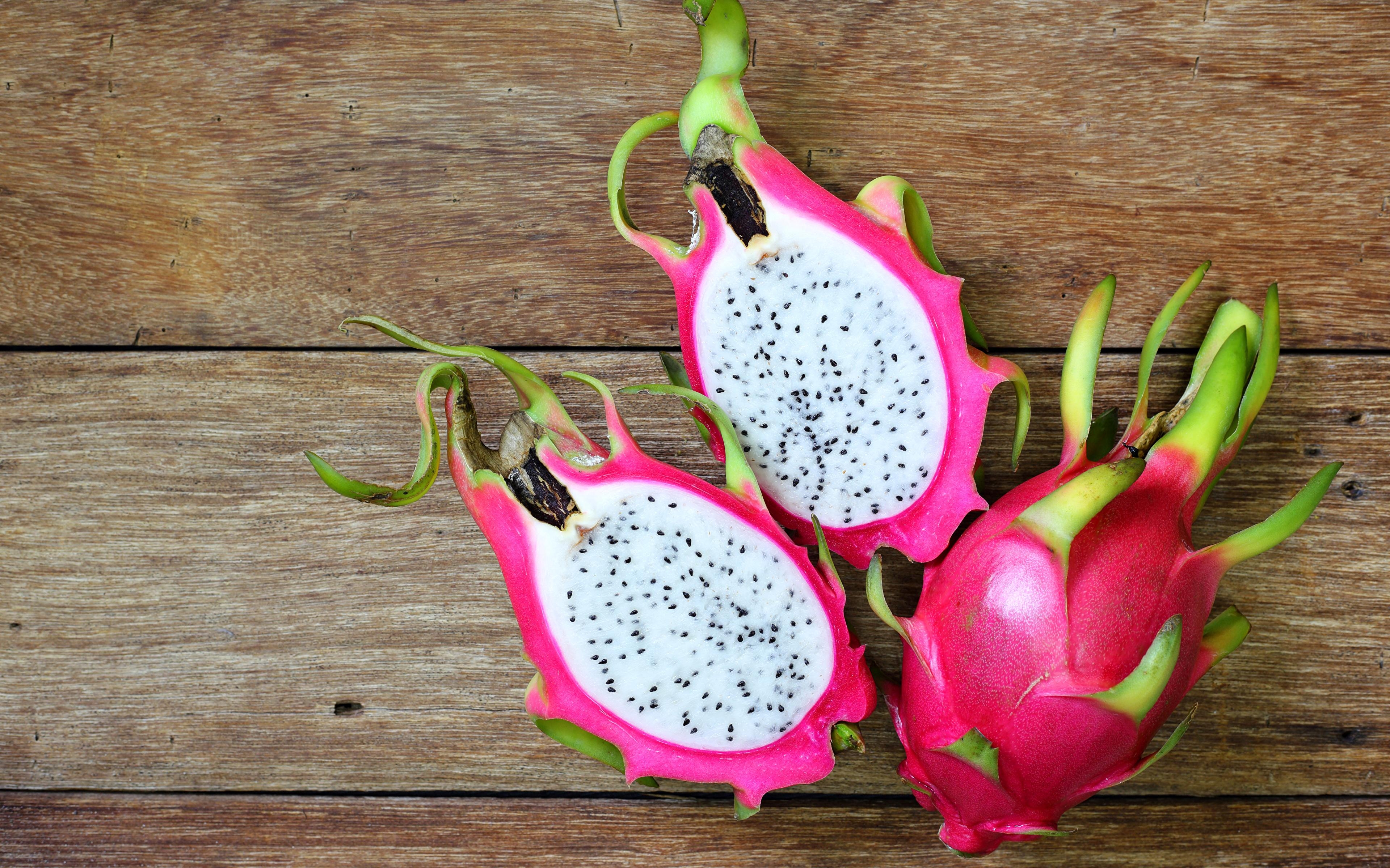 3840x2400 Image Pitaya Food Fruit Three 3 boards, Desktop