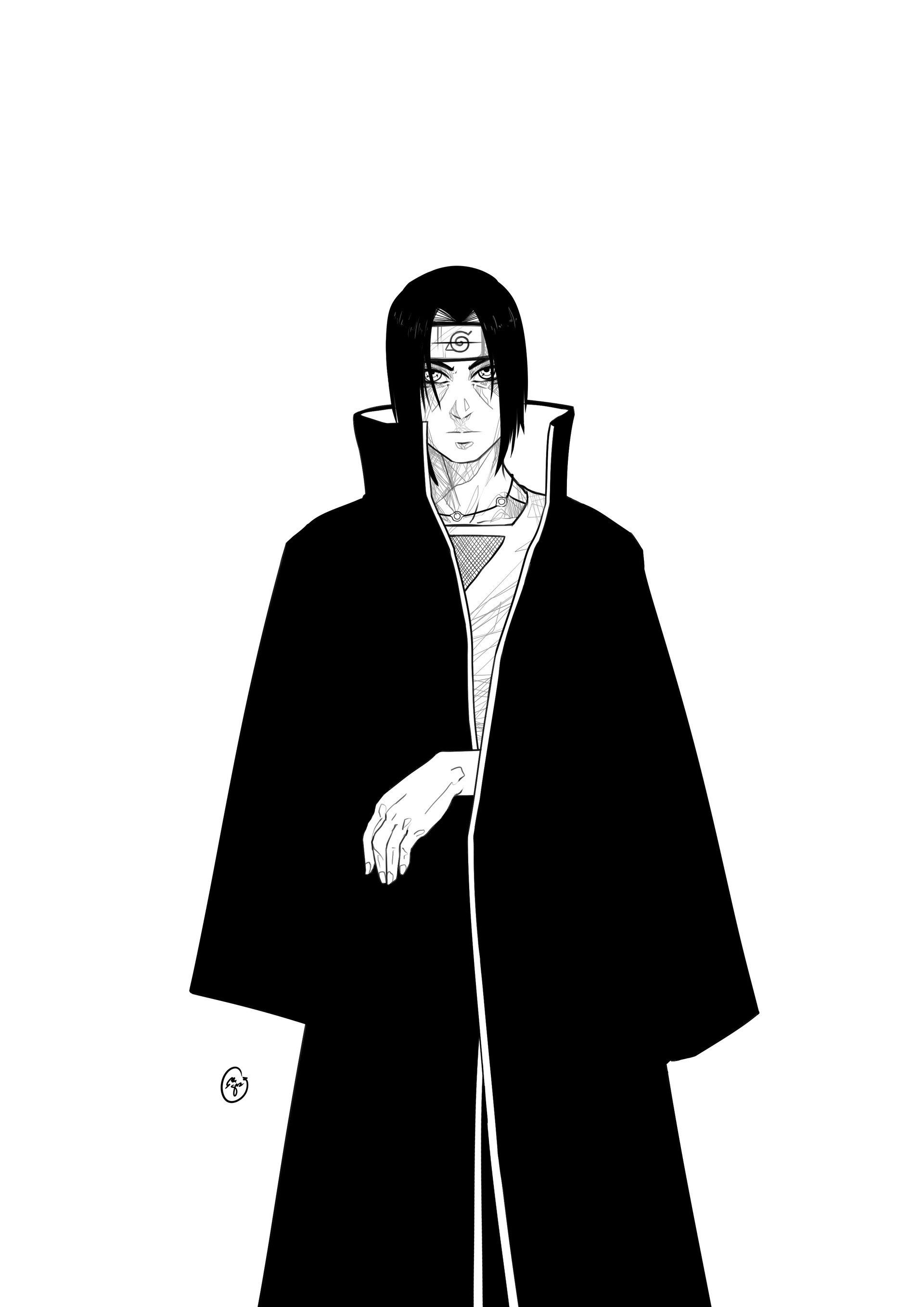 1920x2720 Itachi Black And White, Phone